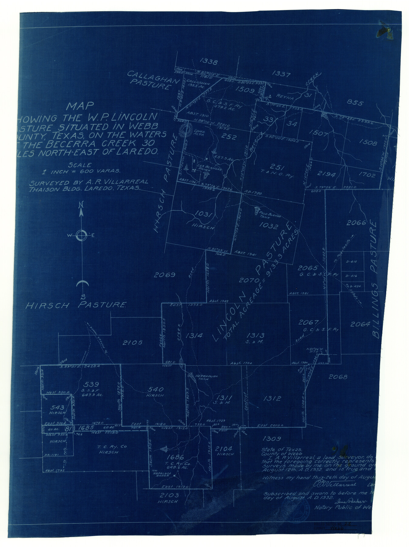 8186, Webb County Rolled Sketch 28, General Map Collection