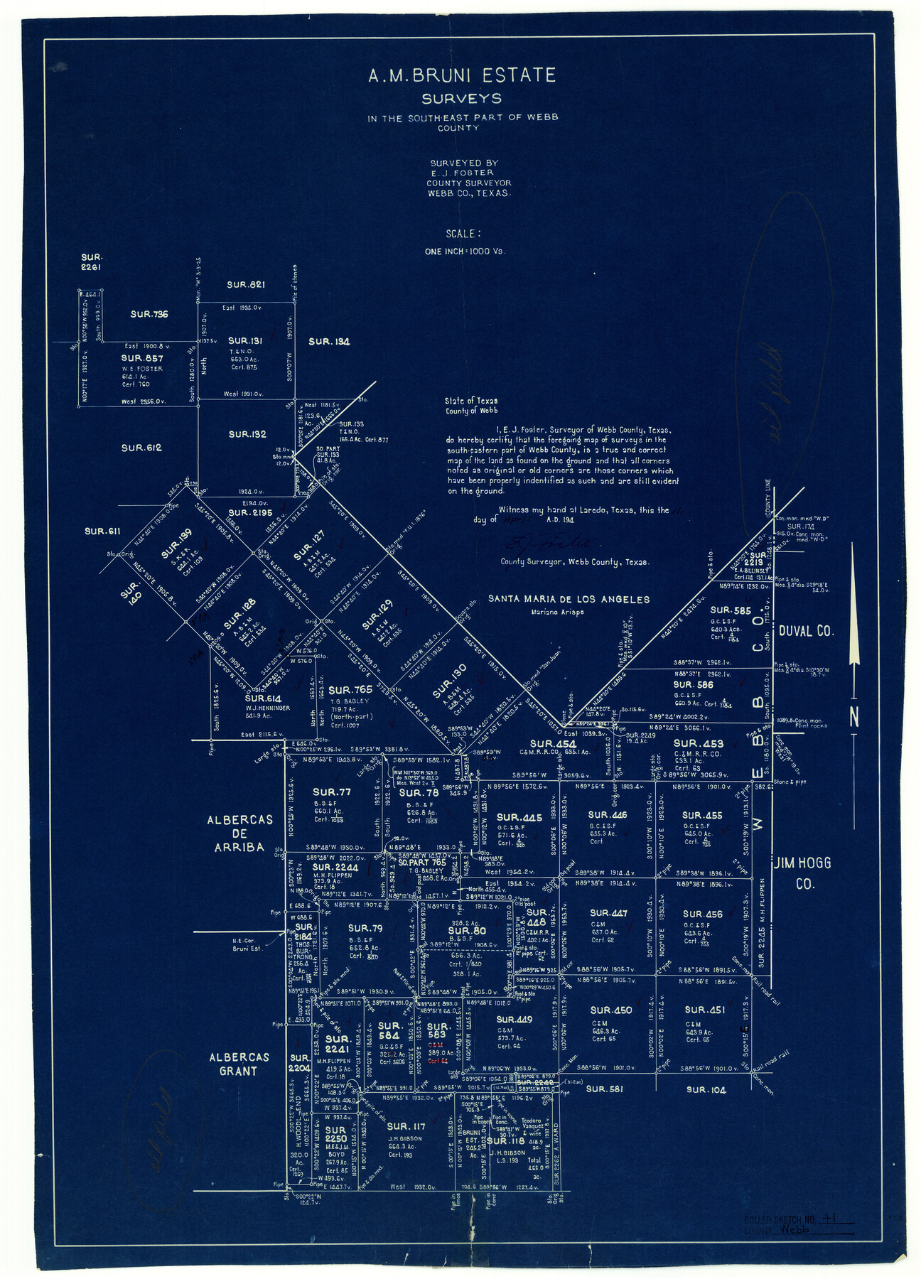 8196, Webb County Rolled Sketch 41, General Map Collection