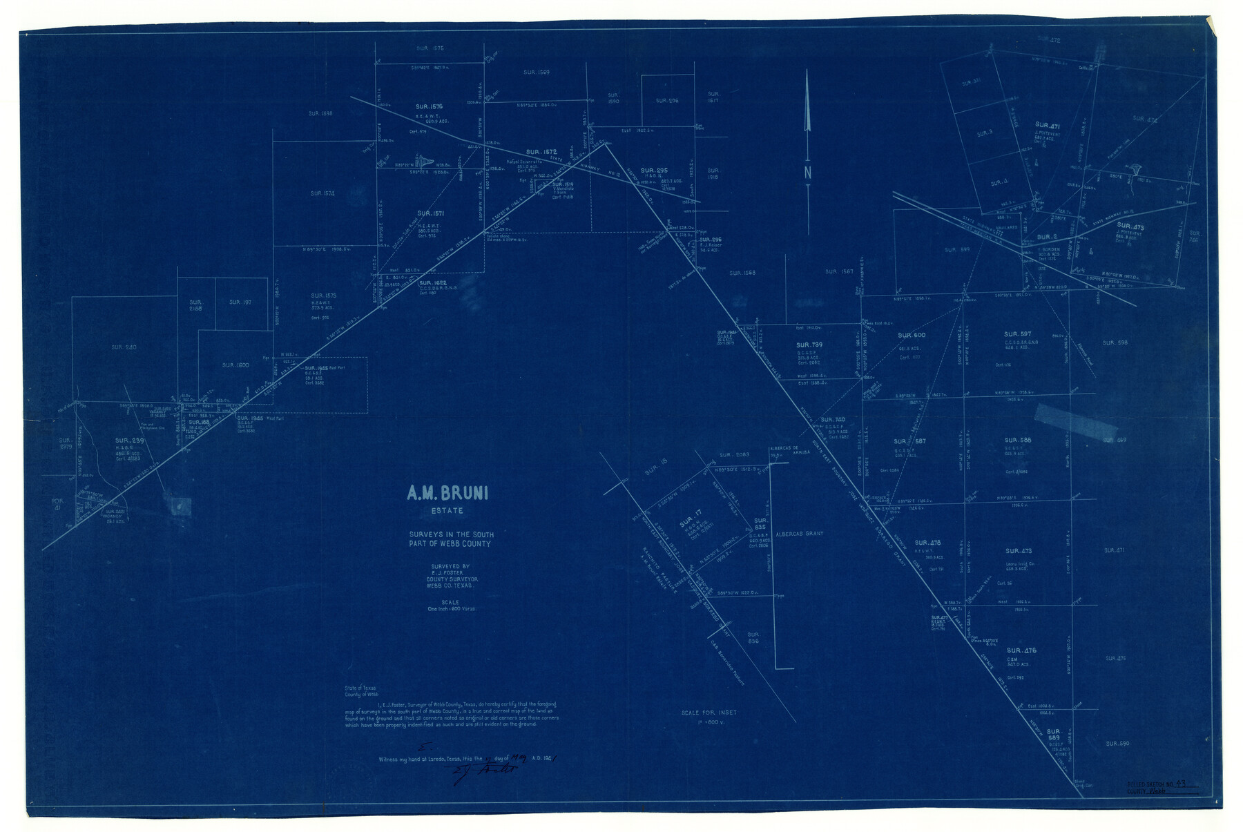 8198, Webb County Rolled Sketch 43, General Map Collection