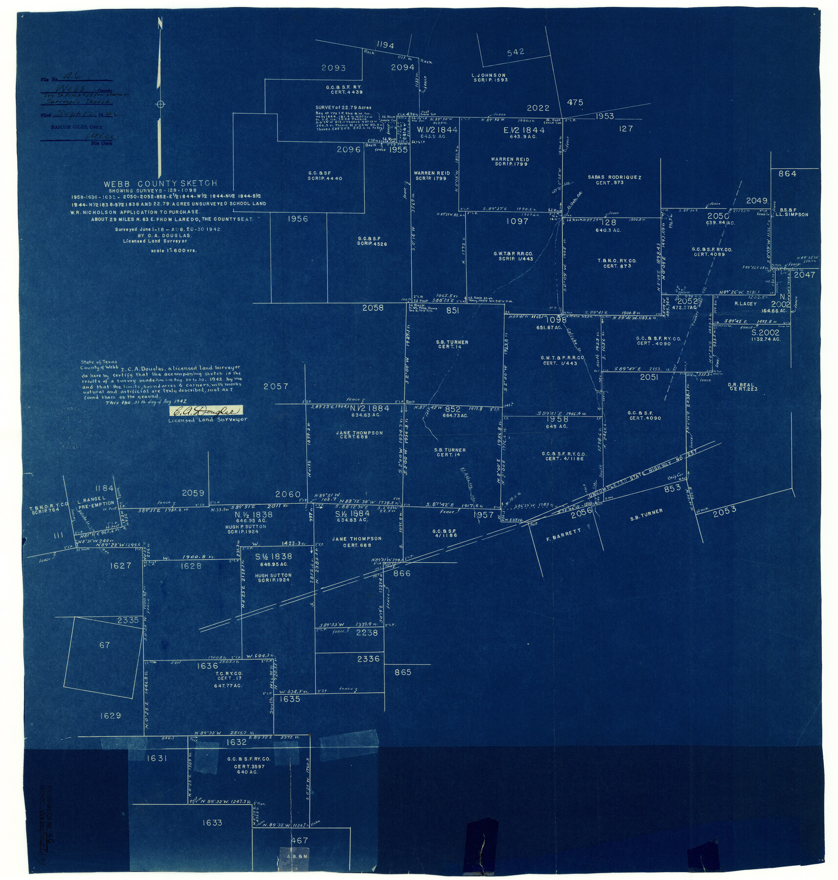 8201, Webb County Rolled Sketch 46, General Map Collection