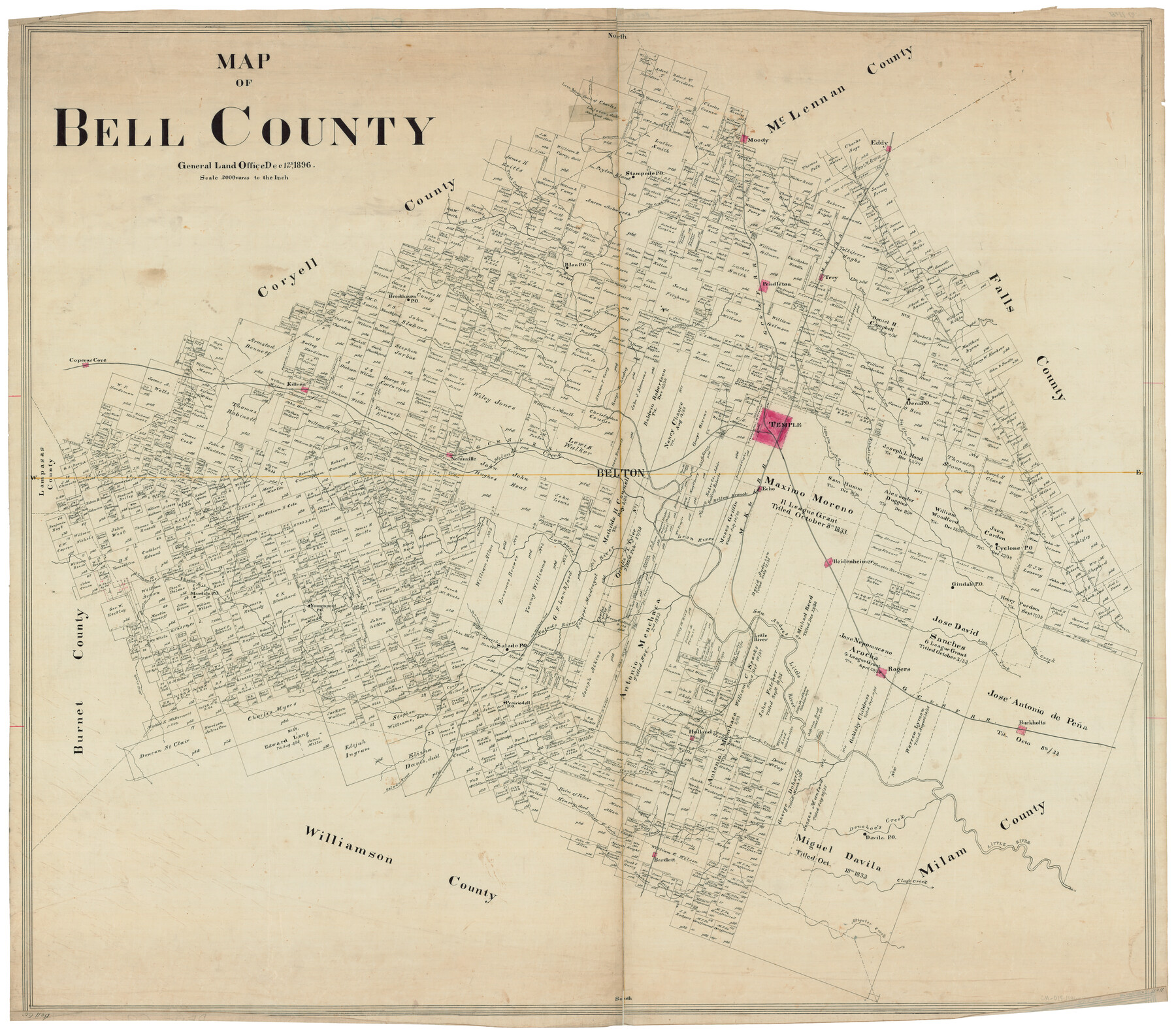 82066, Map of Bell County, General Map Collection
