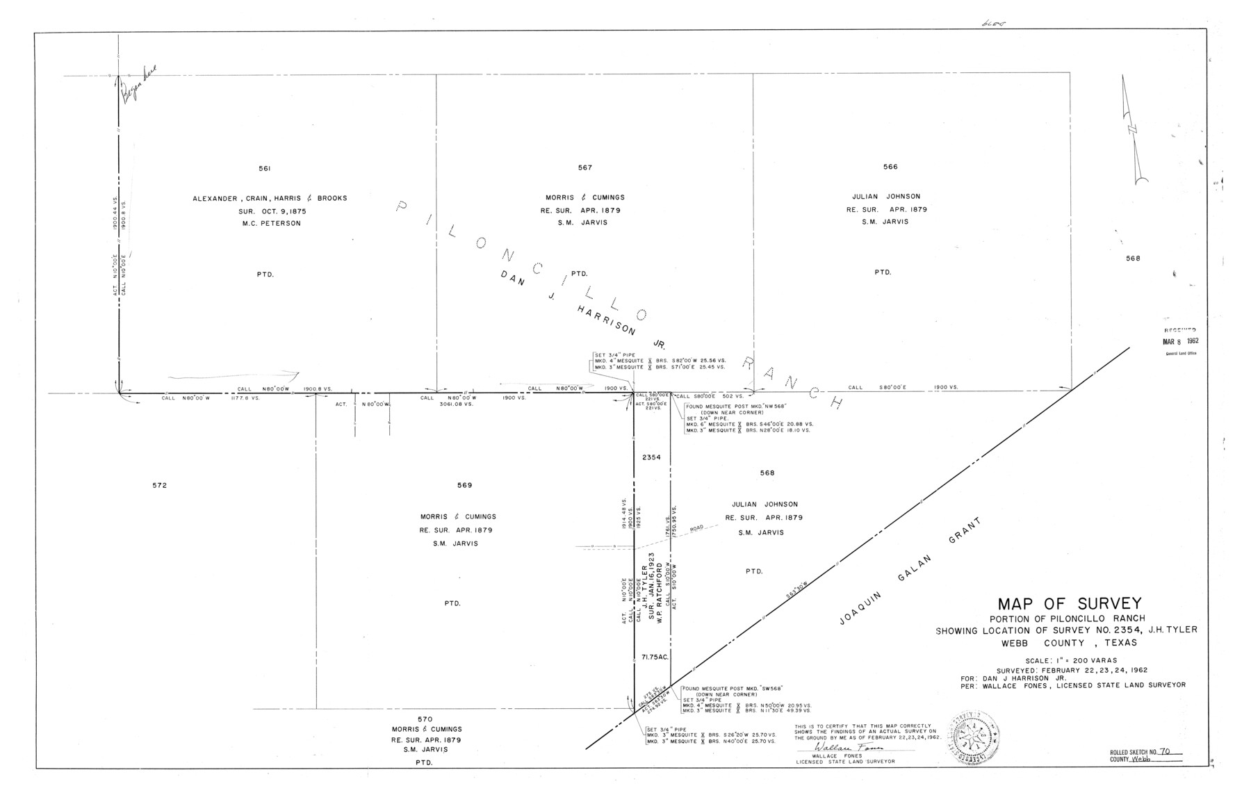 8217, Webb County Rolled Sketch 70, General Map Collection