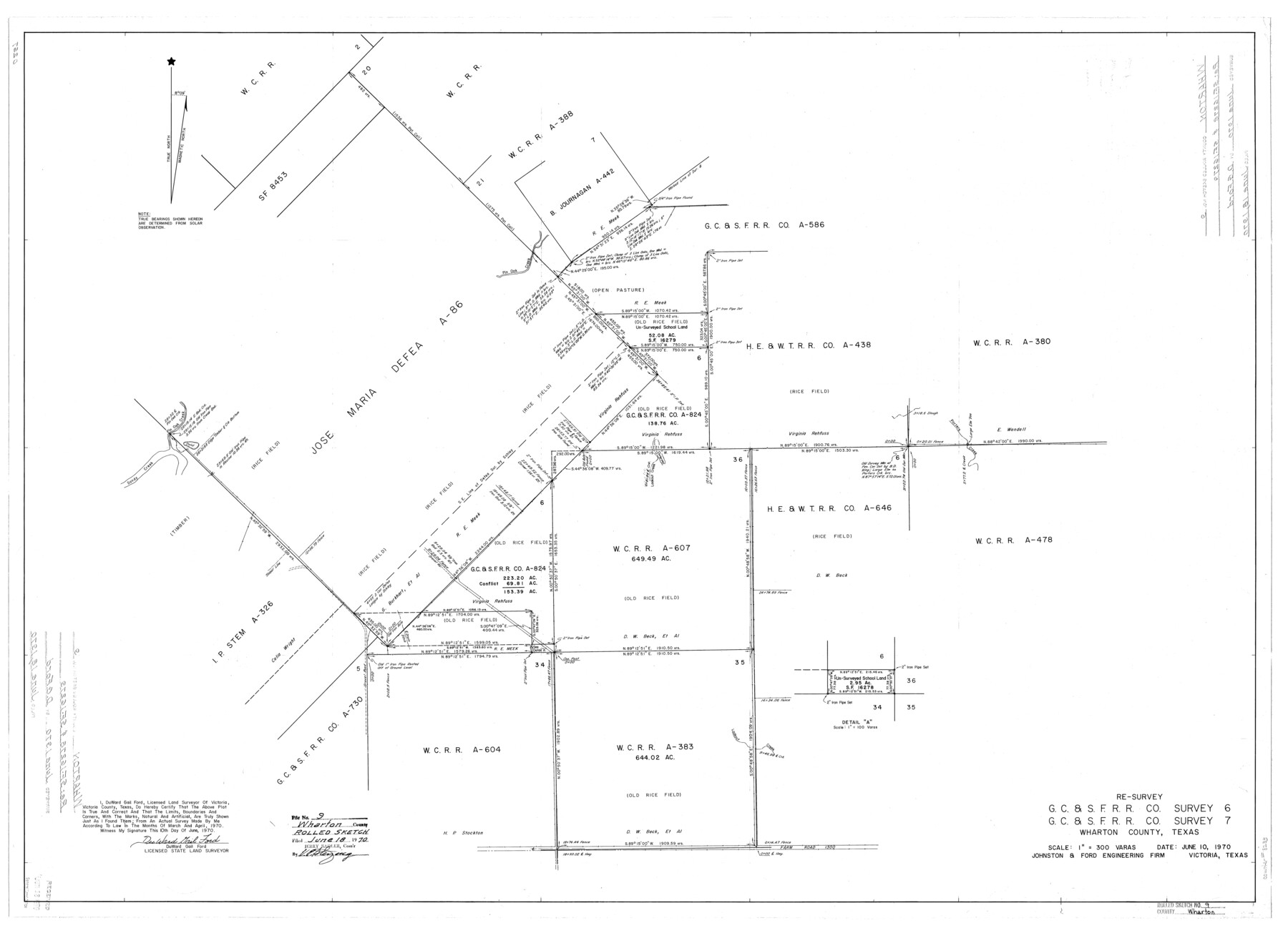 8233, Wharton County Rolled Sketch 9, General Map Collection