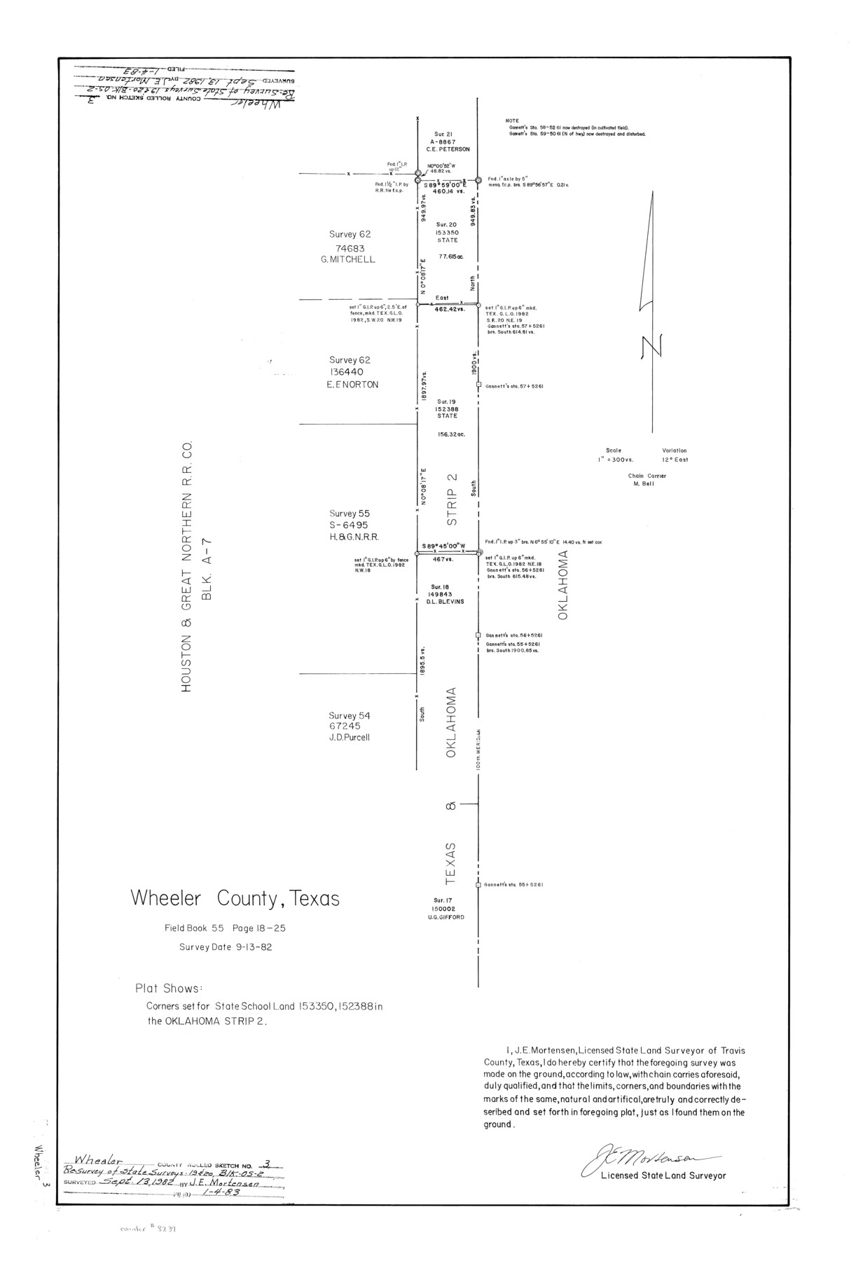 8239, Wheeler County Rolled Sketch 3, General Map Collection