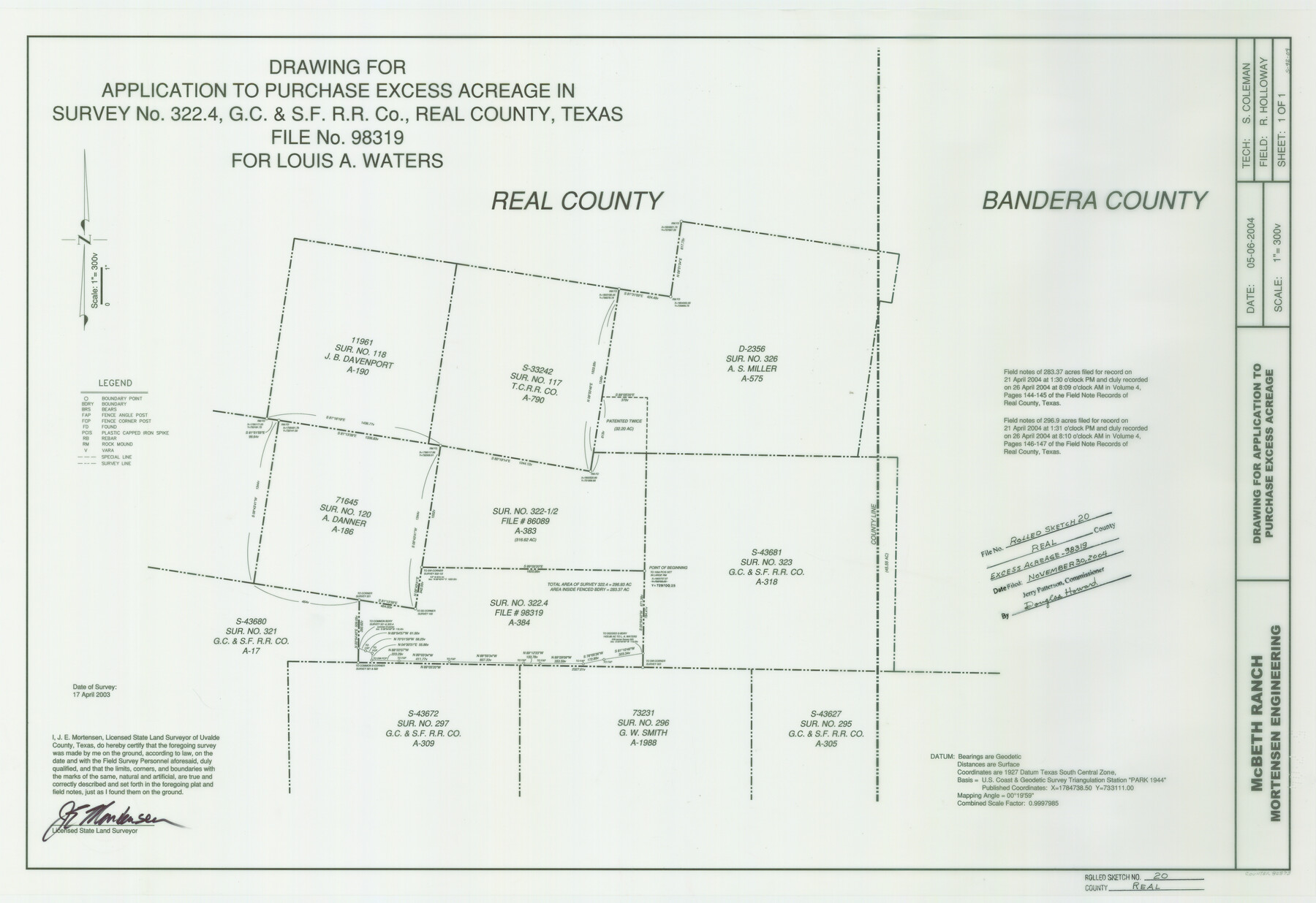 82573, Real County Rolled Sketch 20, General Map Collection