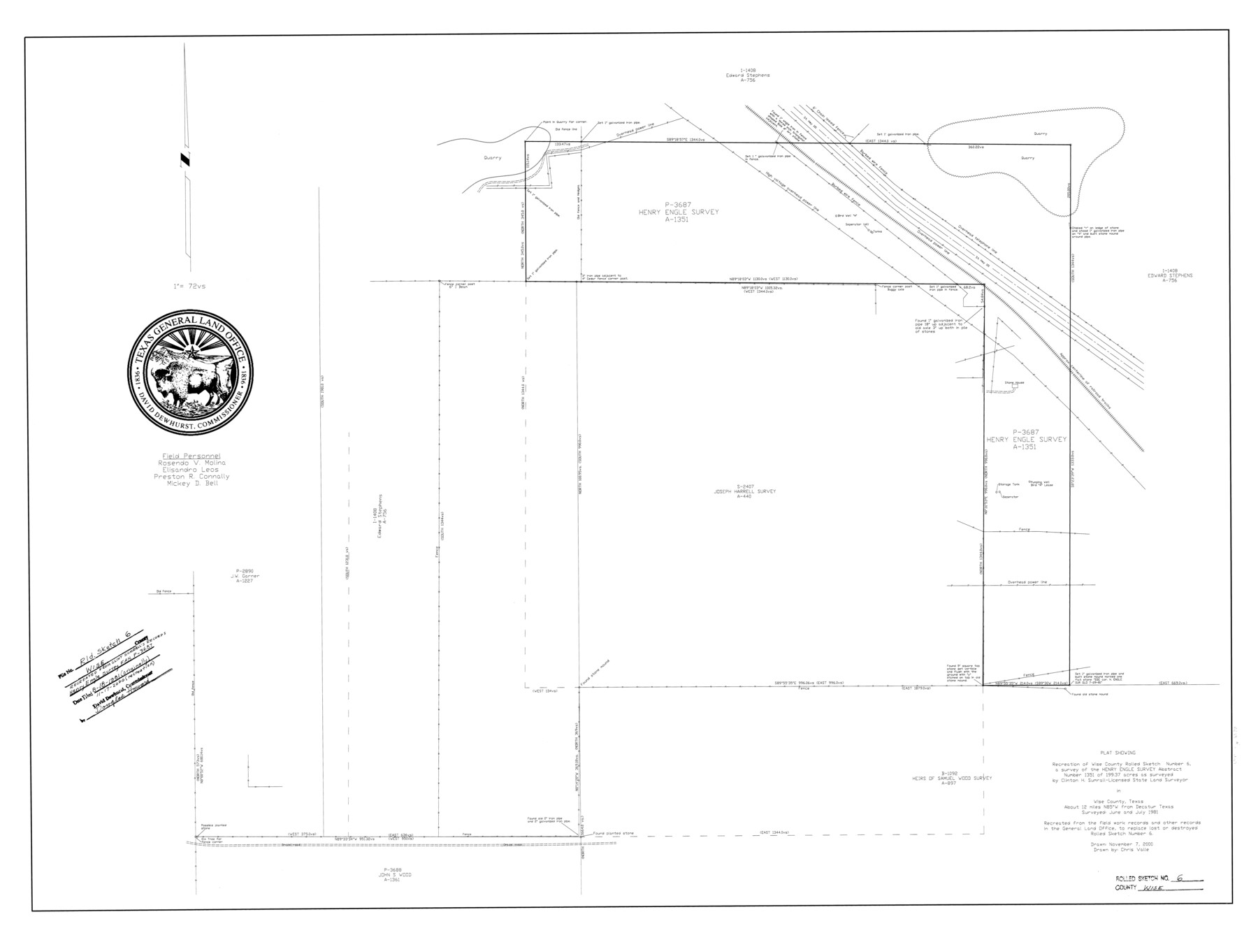 8280, Wise County Rolled Sketch 6, General Map Collection