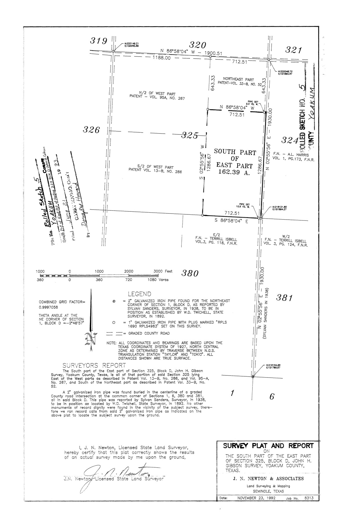 8290, Yoakum County Rolled Sketch 5, General Map Collection