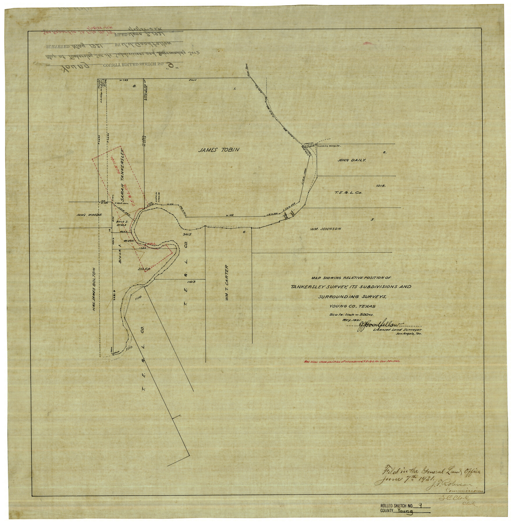 8297, Young County Rolled Sketch 9, General Map Collection

