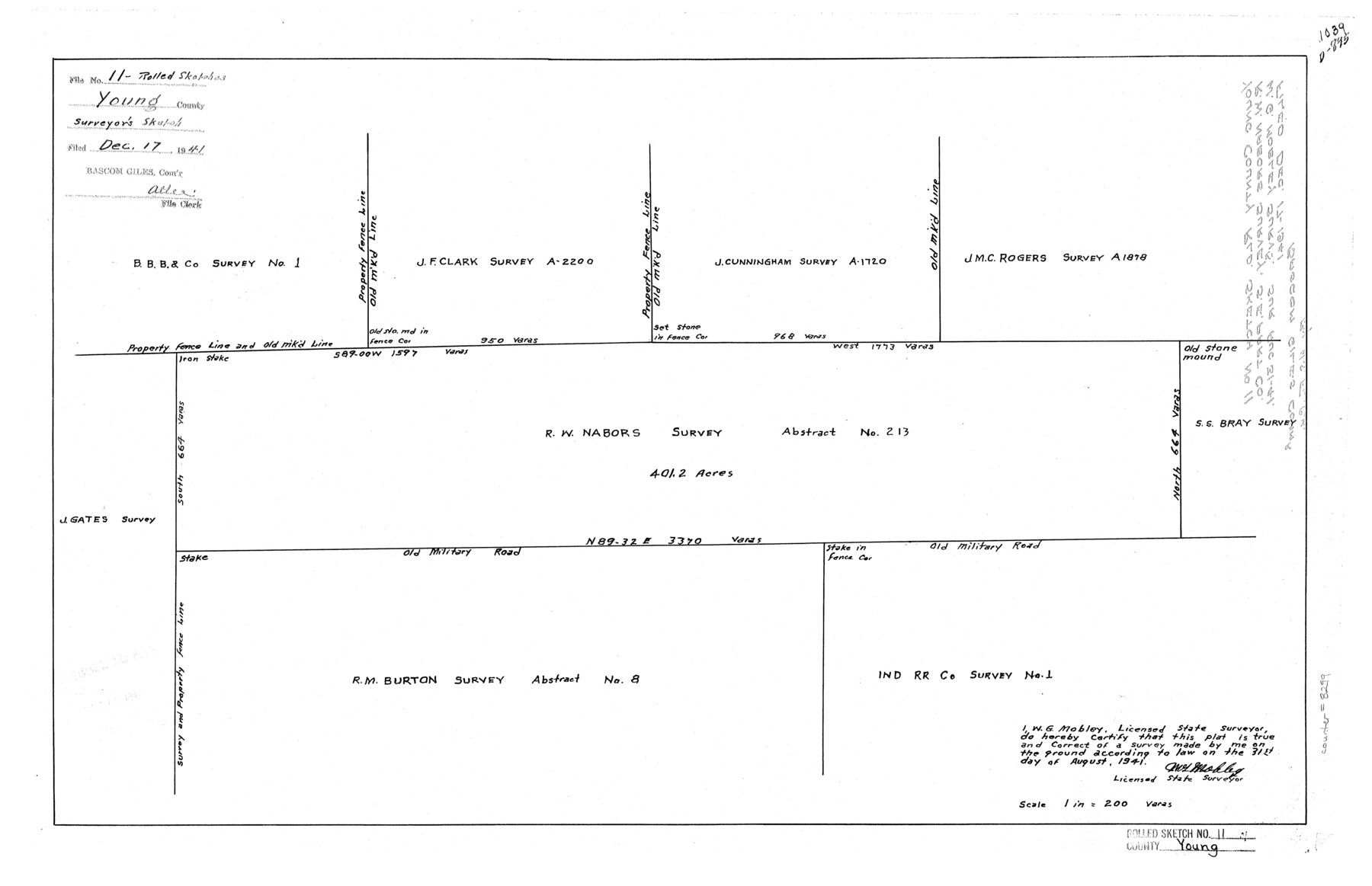 8299, Young County Rolled Sketch 11, General Map Collection