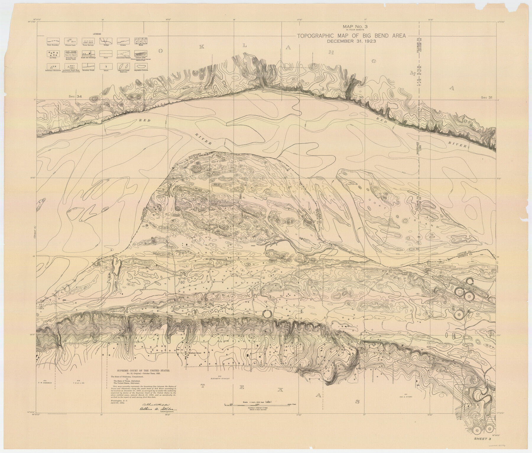 82996, Supreme Court of the United States, October Term, 1923, No. 15, Original - The State of Oklahoma, Complainant vs. The State of Texas, Defendant, The United States, Intervener; Report of the Boundary Commissioners, General Map Collection