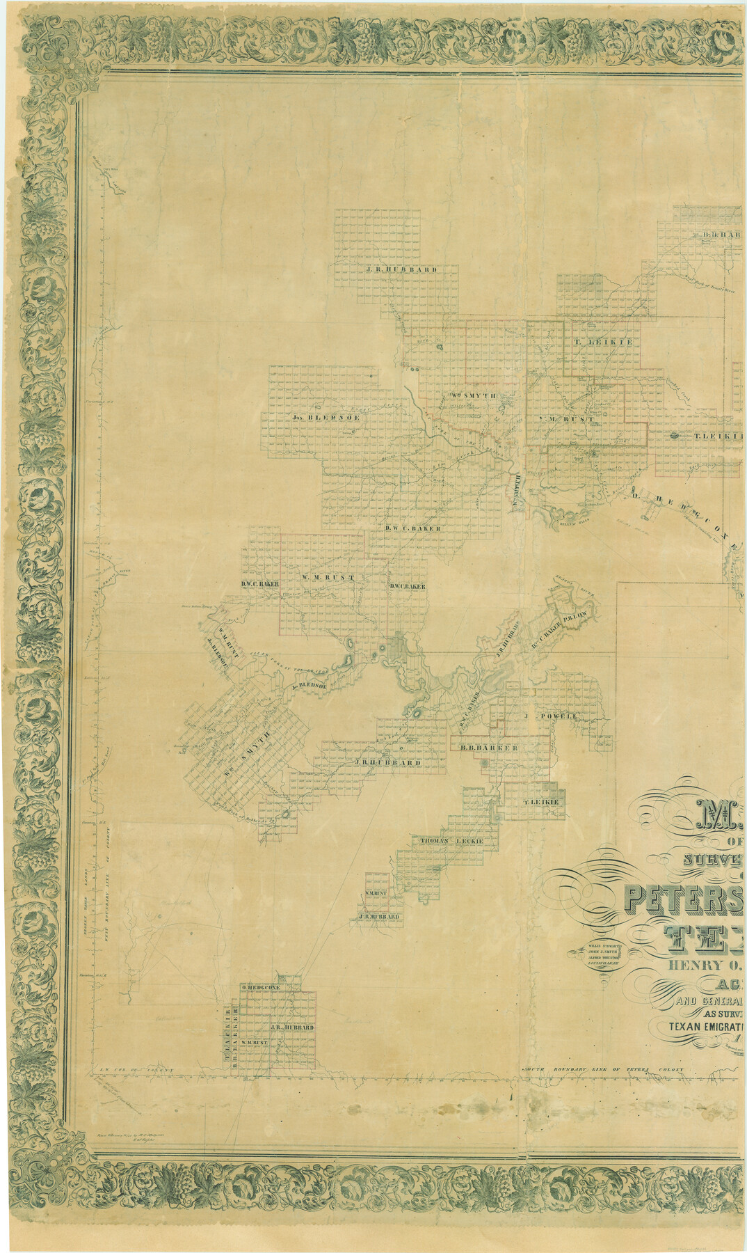 83007, Map of The Surveyed Part of Peters Colony Texas, General Map Collection