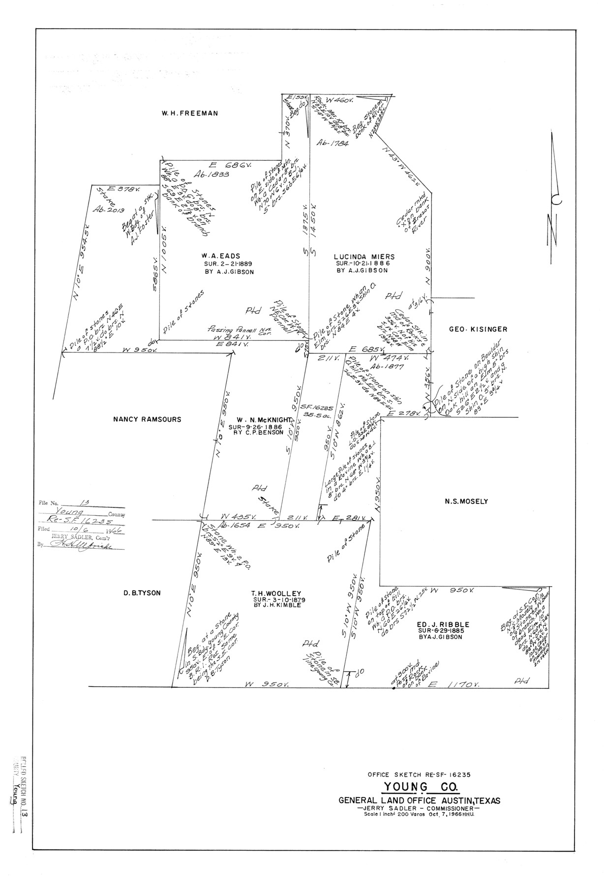 8301, Young County Rolled Sketch 13, General Map Collection