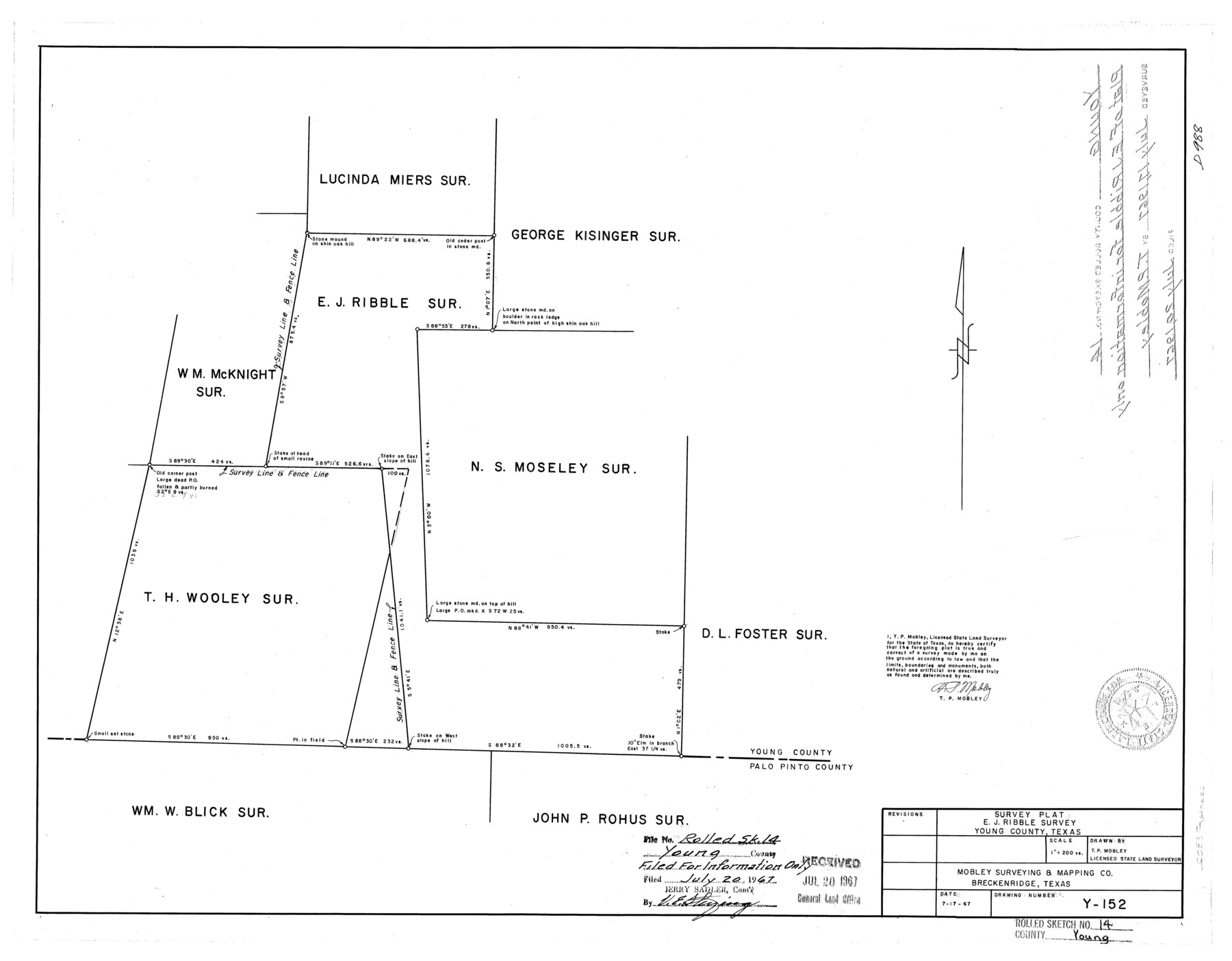 8302, Young County Rolled Sketch 14, General Map Collection