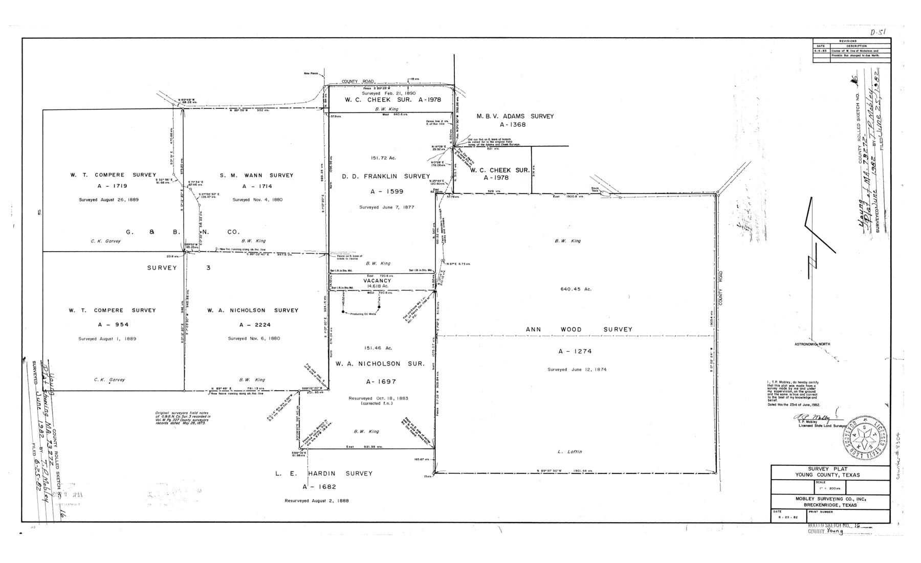 8304, Young County Rolled Sketch 16, General Map Collection