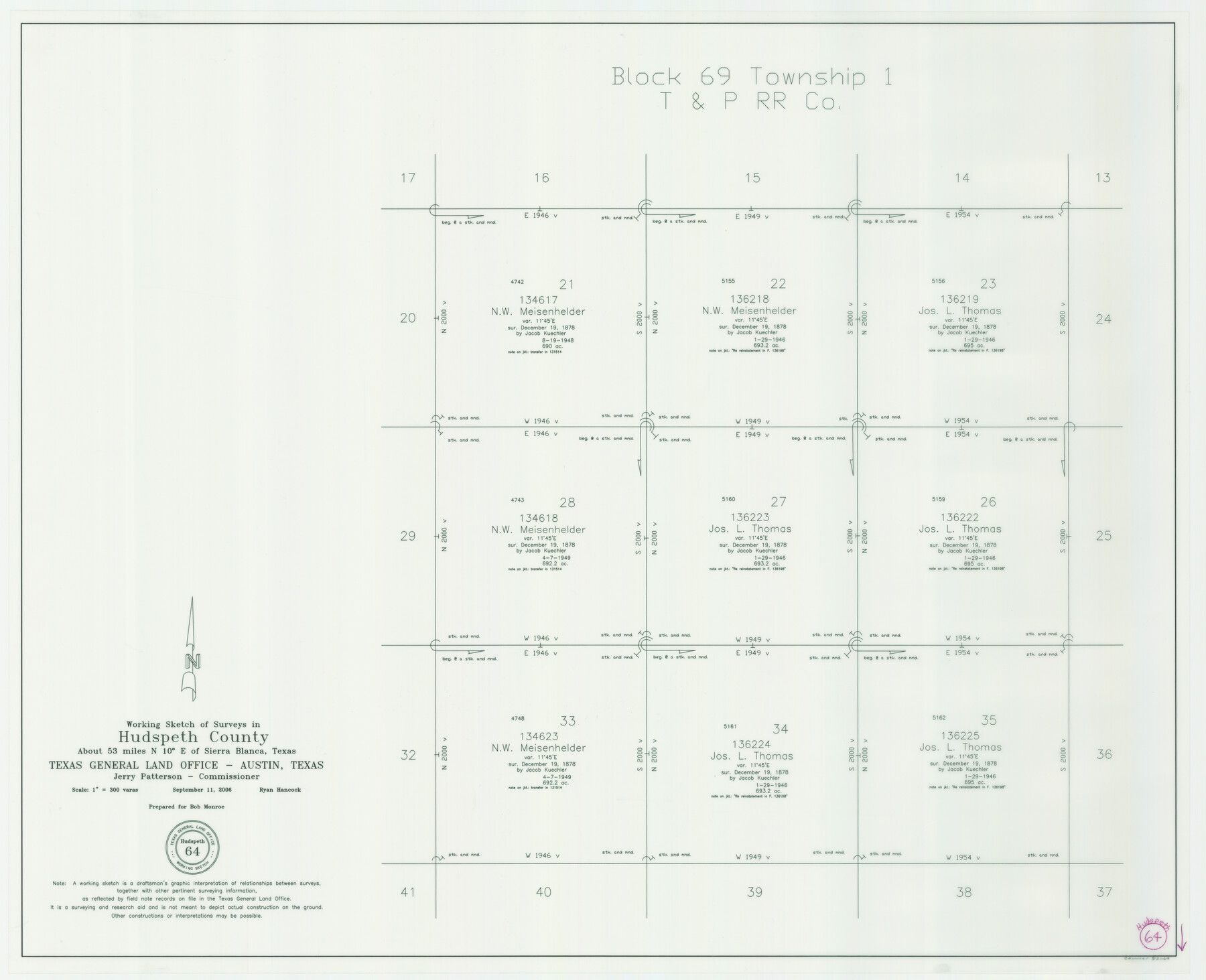 83064, Hudspeth County Working Sketch 64, General Map Collection