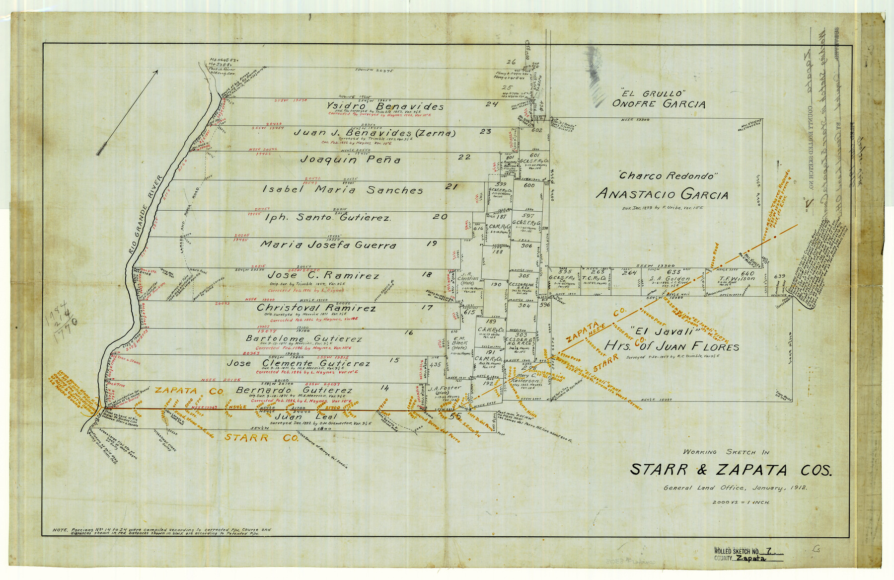 8308, Zapata County Rolled Sketch 7, General Map Collection