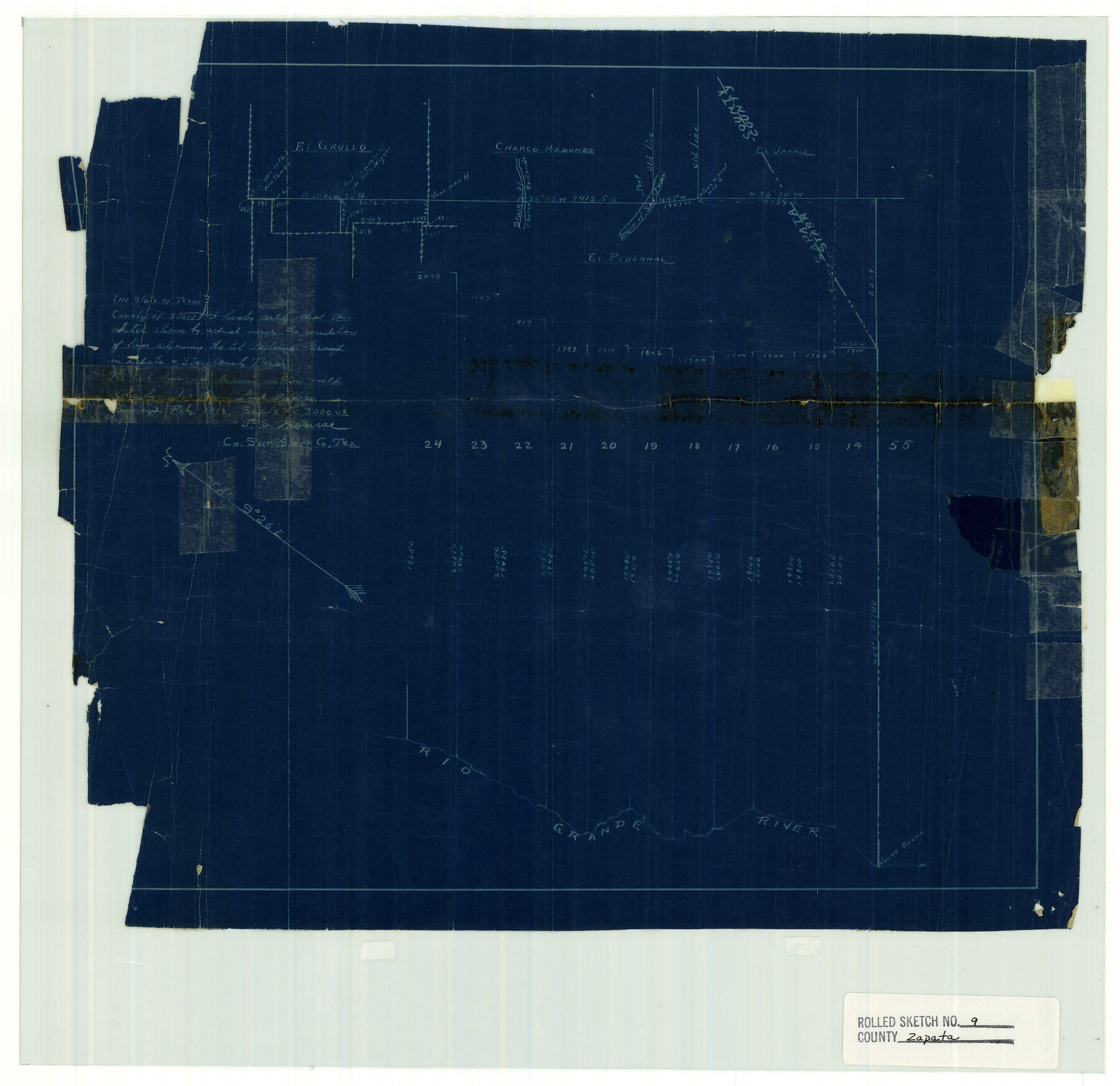 8310, Zapata County Rolled Sketch 9, General Map Collection