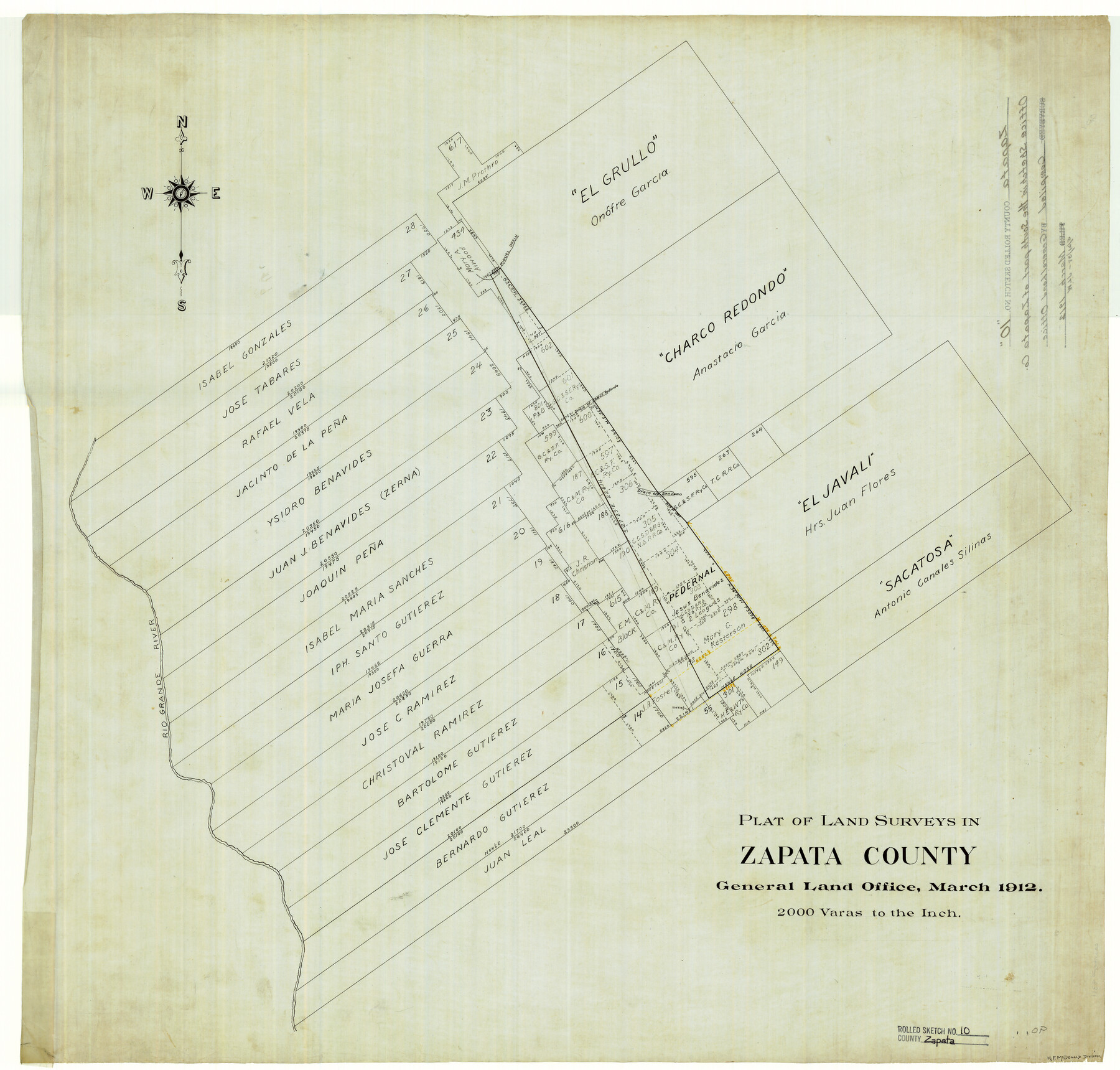 8311, Zapata County Rolled Sketch 10, General Map Collection
