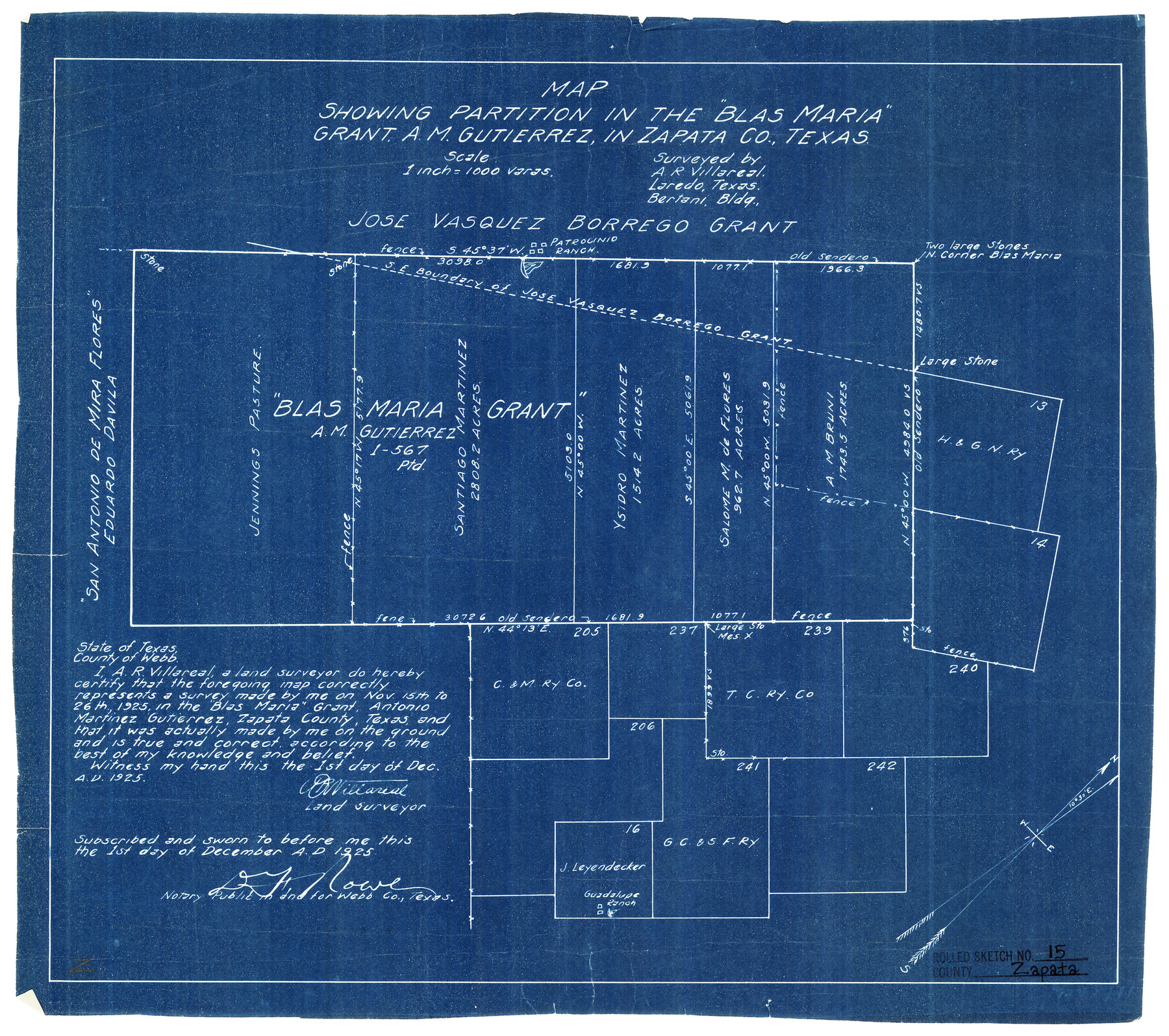 8313, Zapata County Rolled Sketch 15, General Map Collection
