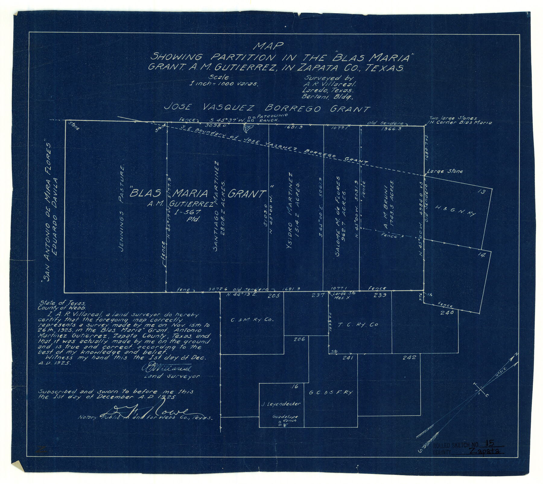 8313, Zapata County Rolled Sketch 15, General Map Collection