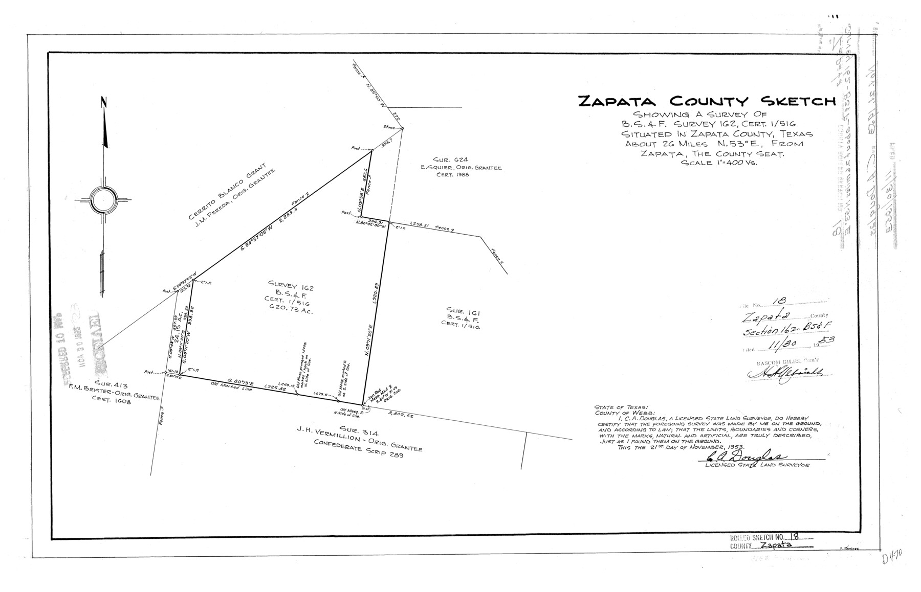 Zapata County Rolled Sketch 18 | 8315, Zapata County Rolled Sketch 18 ...