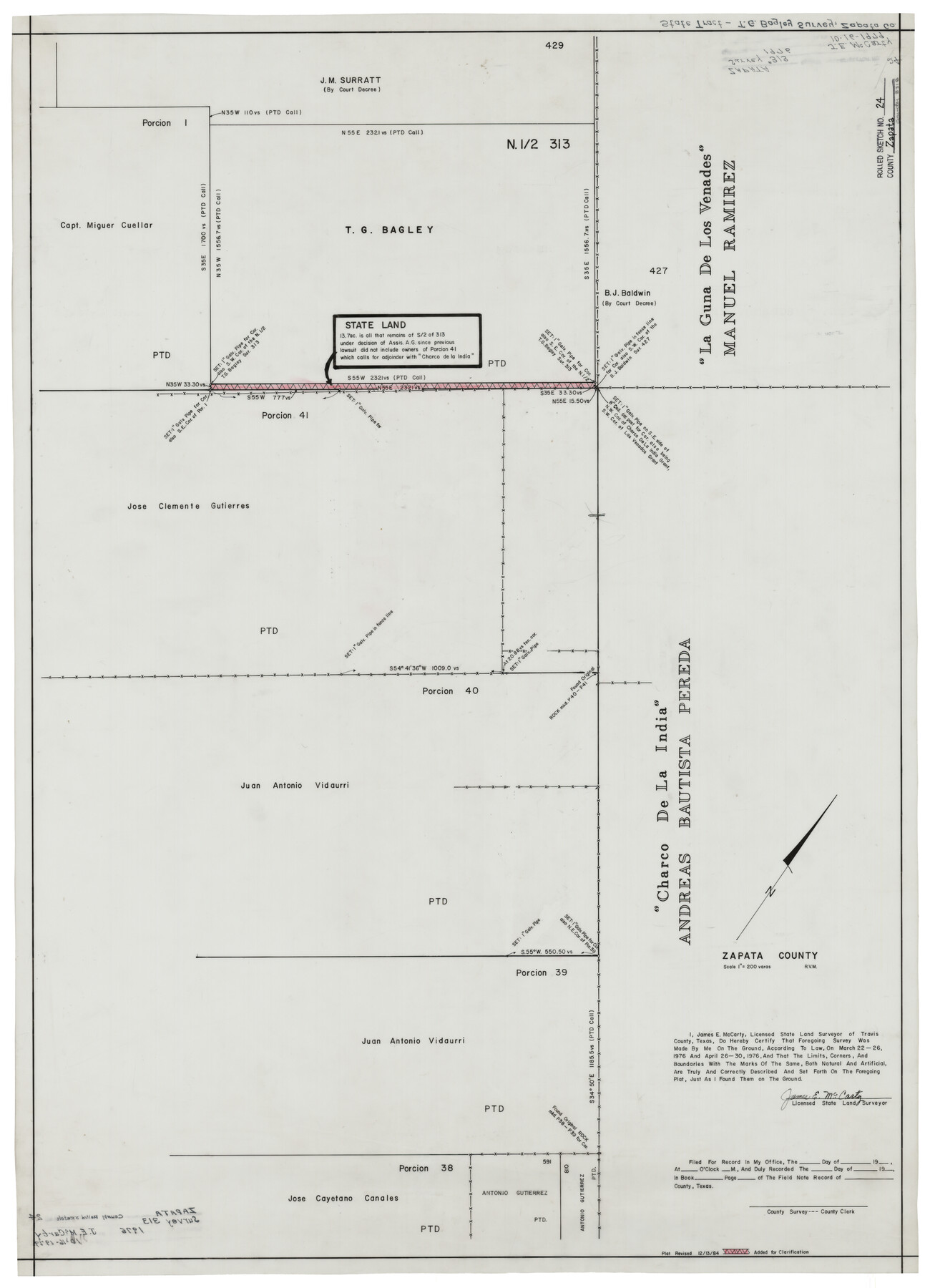 8318, Zapata County Rolled Sketch 24, General Map Collection