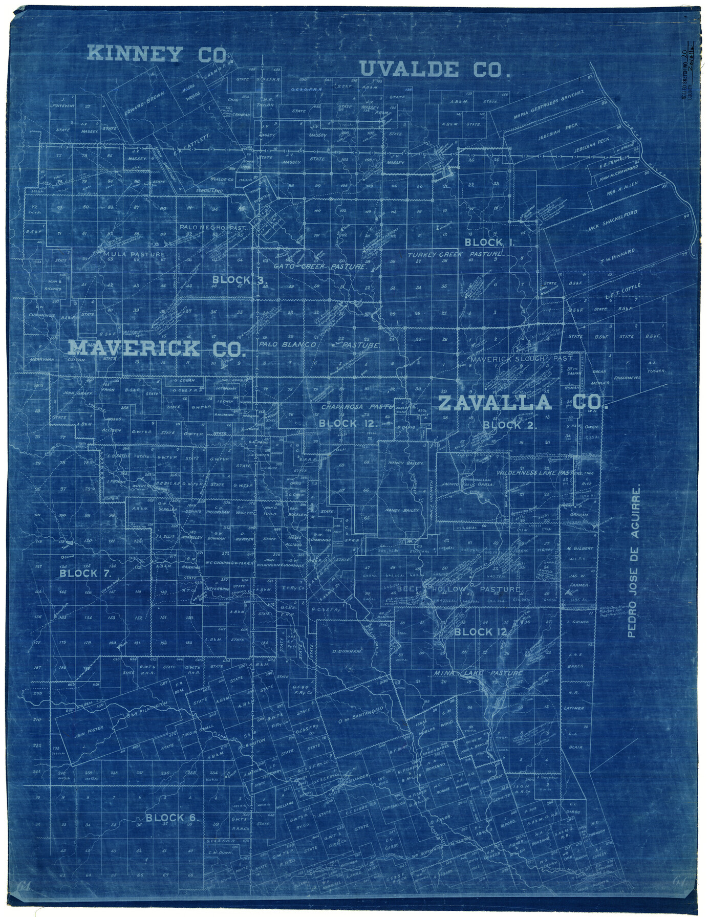 8323, Zavala County Rolled Sketch 20, General Map Collection
