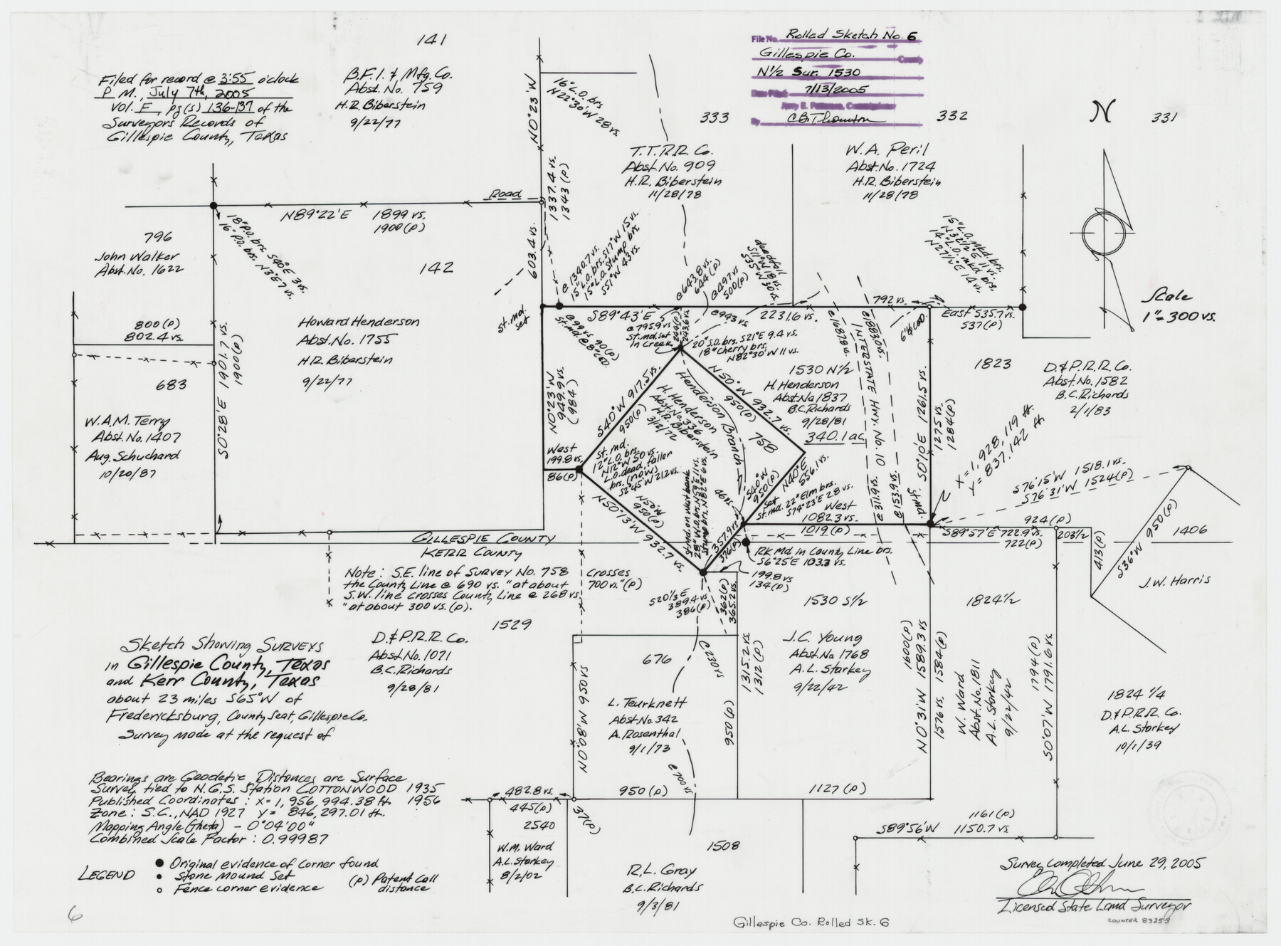 83253, Gillespie County Rolled Sketch 6, General Map Collection