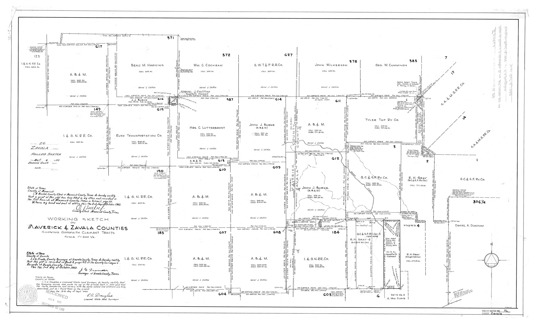 8328, Zavala County Rolled Sketch 26, General Map Collection