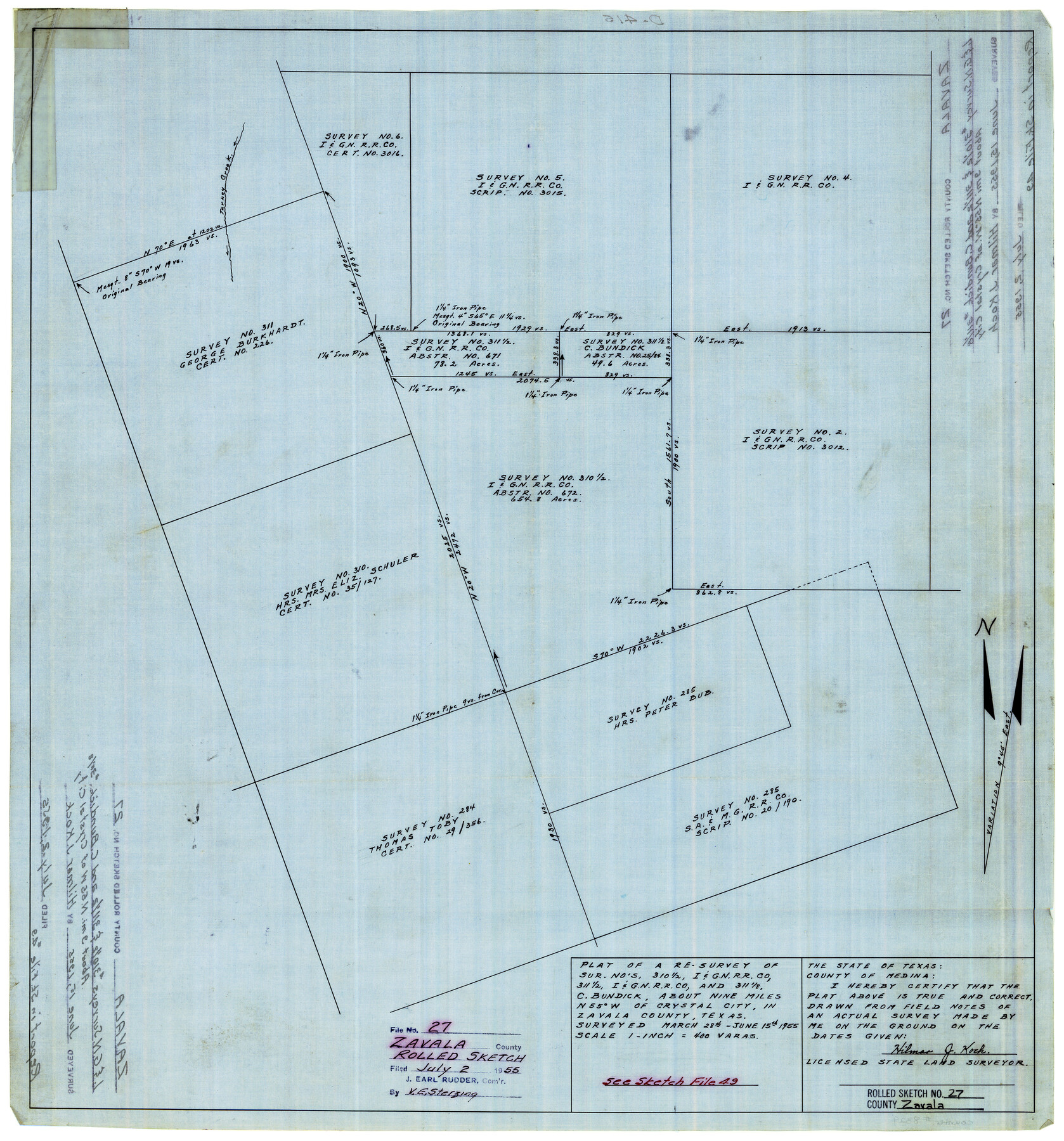 8329, Zavala County Rolled Sketch 27, General Map Collection
