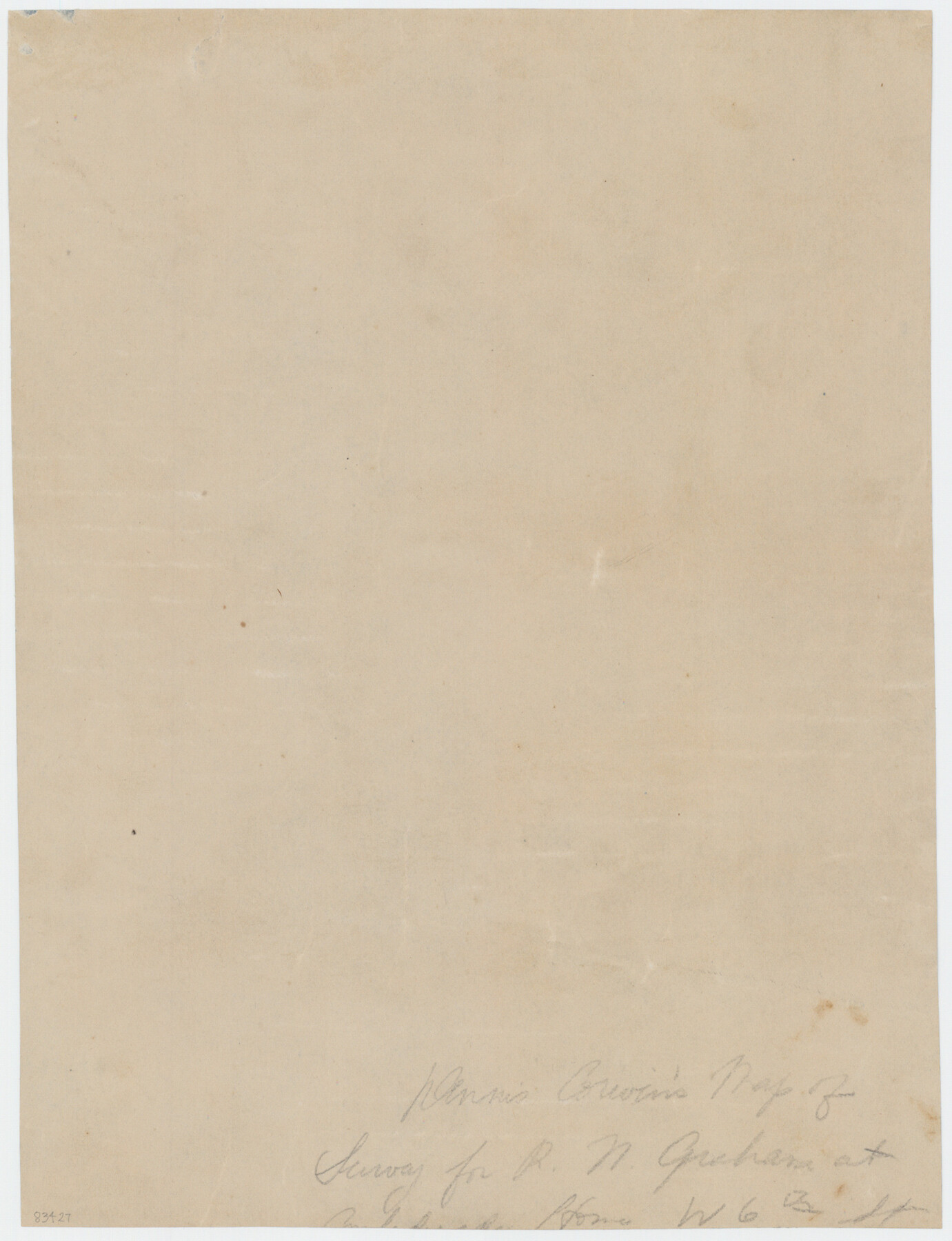 83427, [Dennis Corwin's Map of Survey for R. N. Graham], Maddox Collection