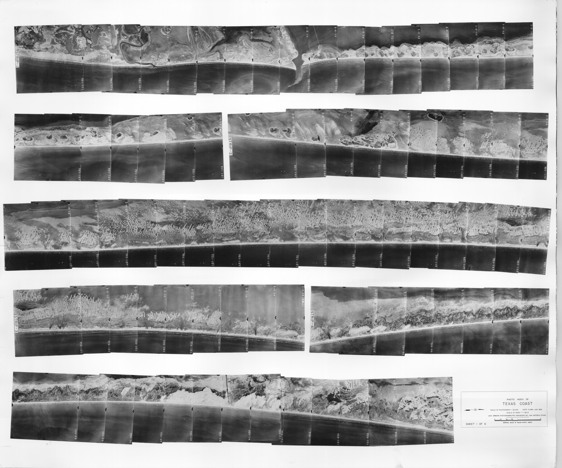 83438, Photo Index of Texas Coast - Sheet 1 of 6, General Map Collection