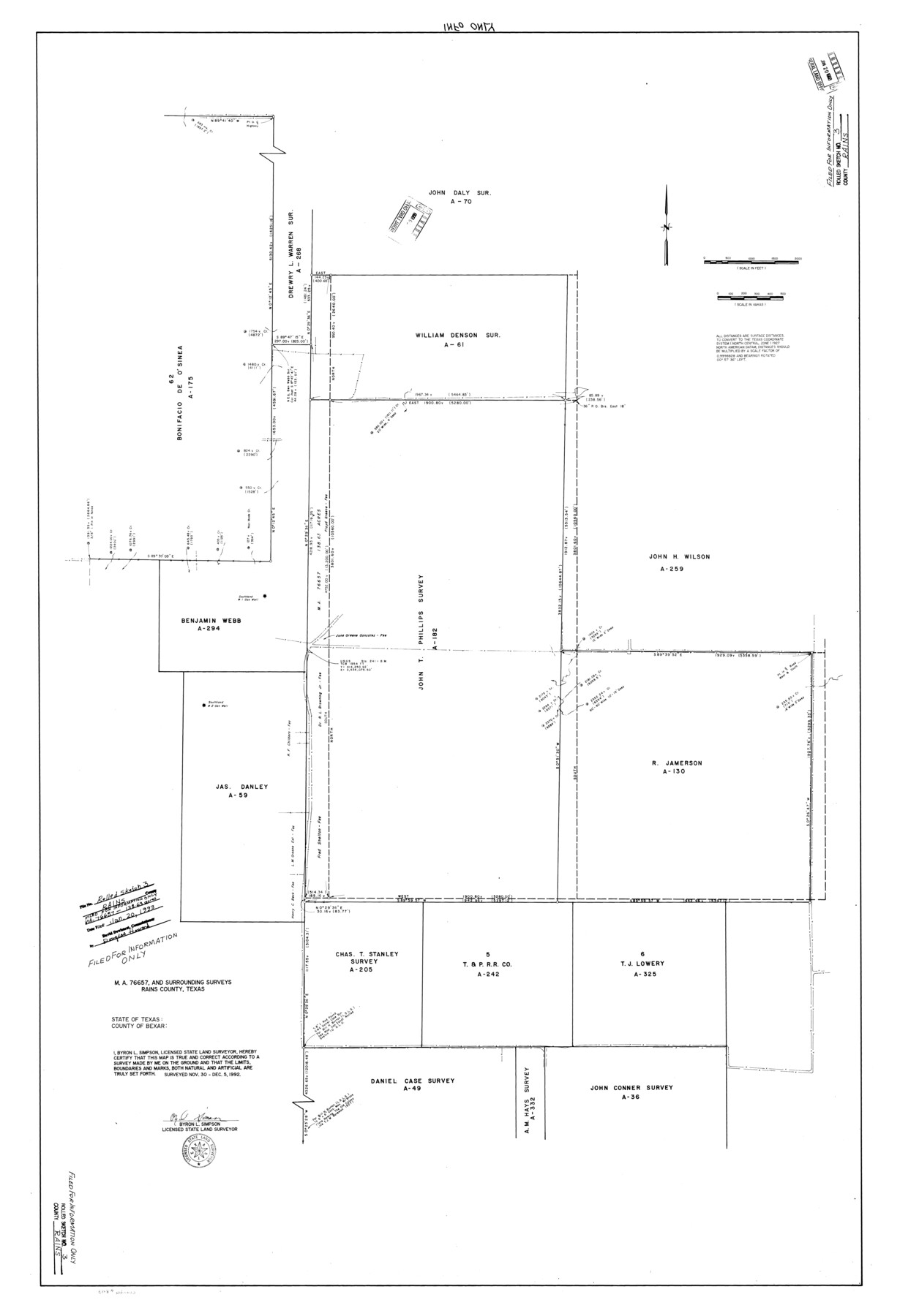 8353, Rains County Rolled Sketch 3, General Map Collection