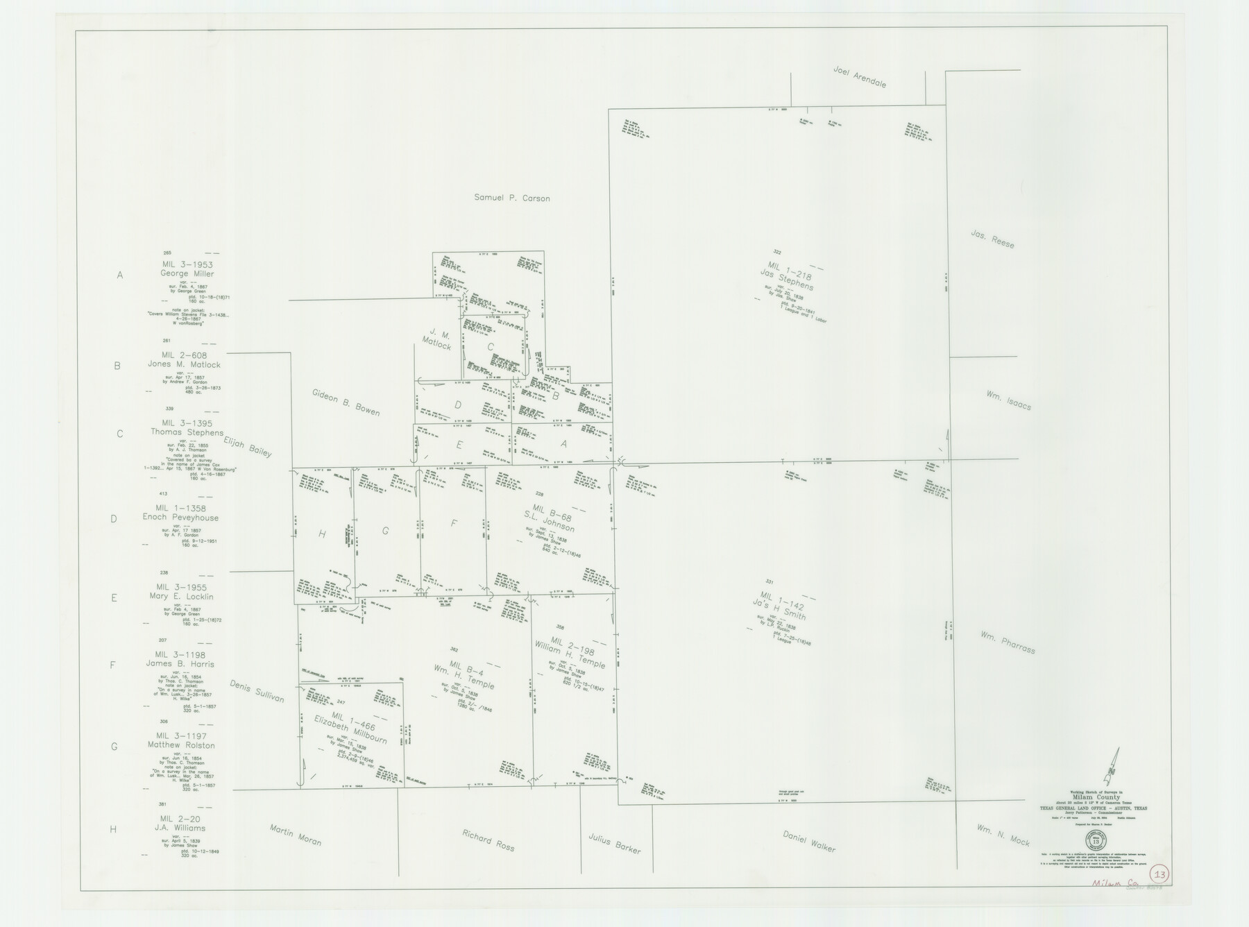 83578, Milam County Working Sketch 13, General Map Collection