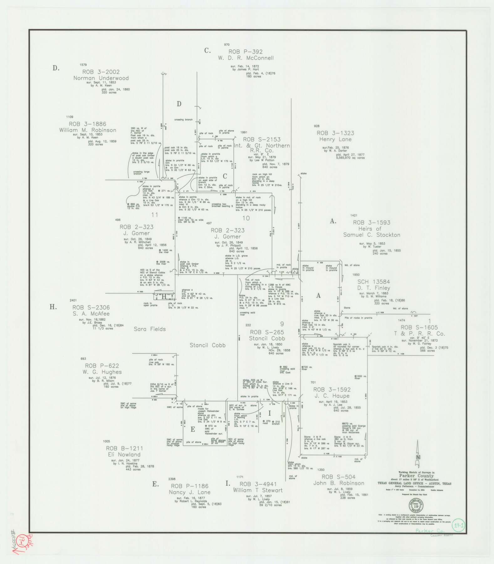 83579, Parker County Working Sketch 19-1, General Map Collection