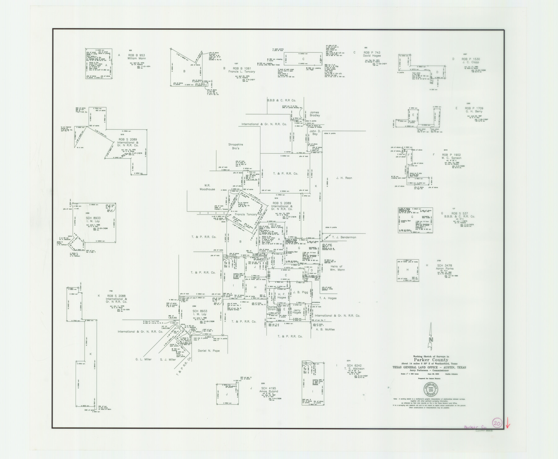 83581, Parker County Working Sketch 20, General Map Collection