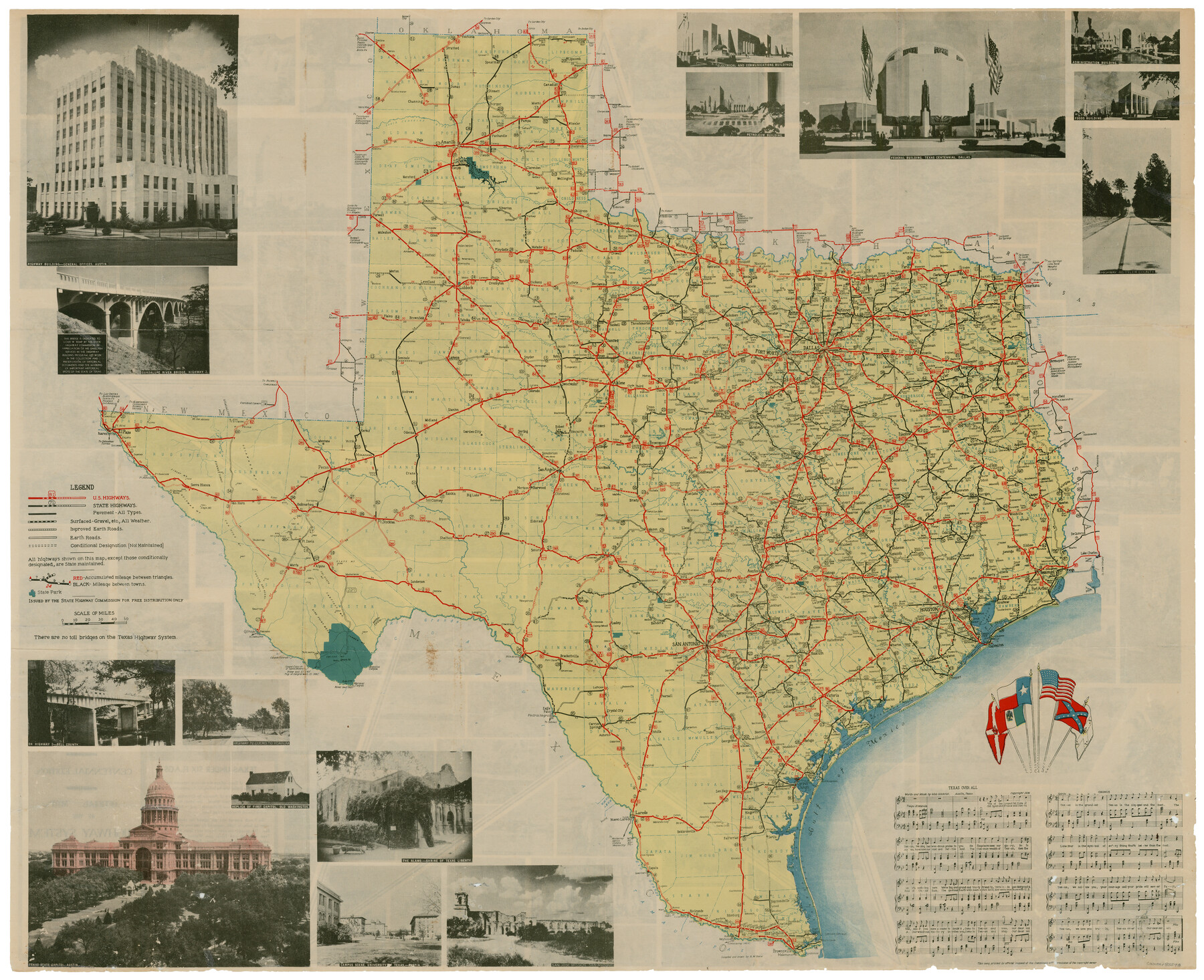 83598, Official Map of the Highway System of Texas, General Map Collection