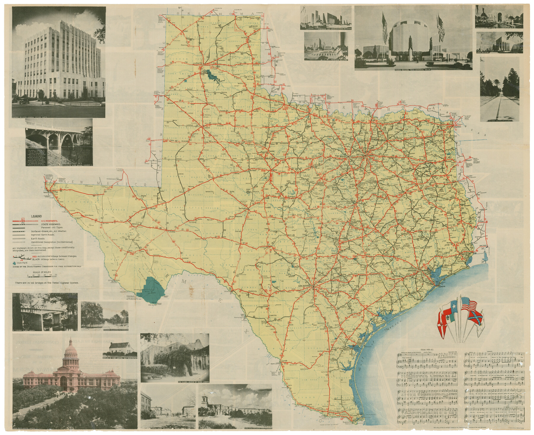 83598, Official Map of the Highway System of Texas, General Map Collection
