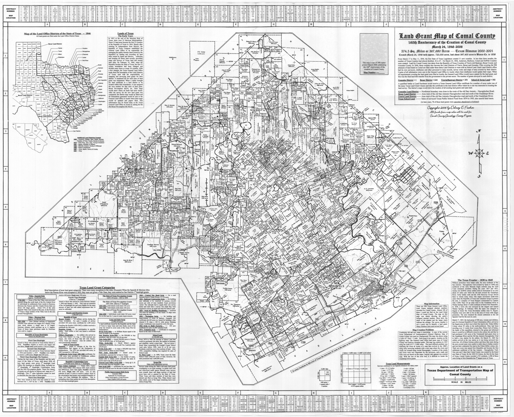 83601, Land Grant Map of Comal County, General Map Collection