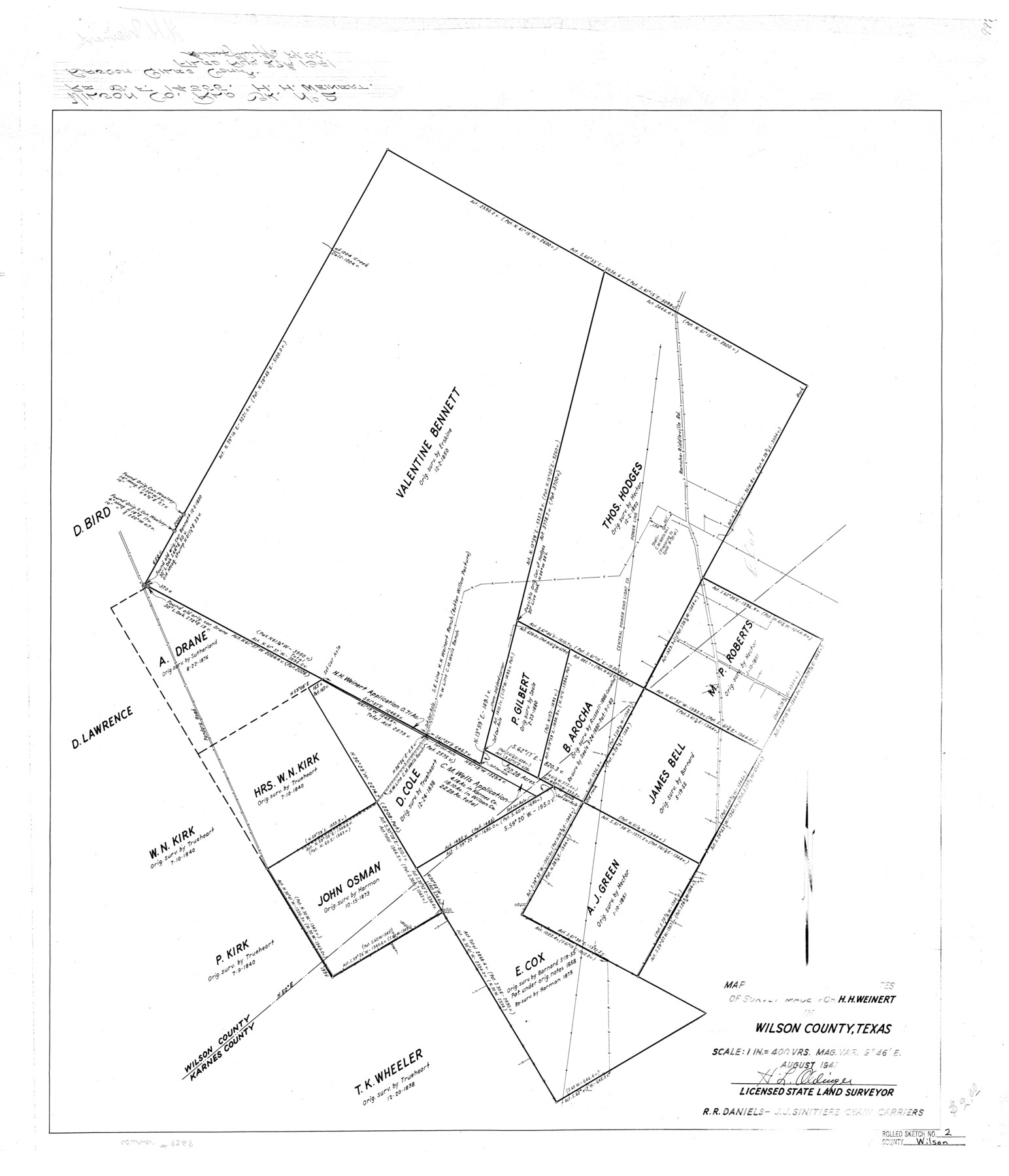 8368, Wilson County Rolled Sketch 2, General Map Collection