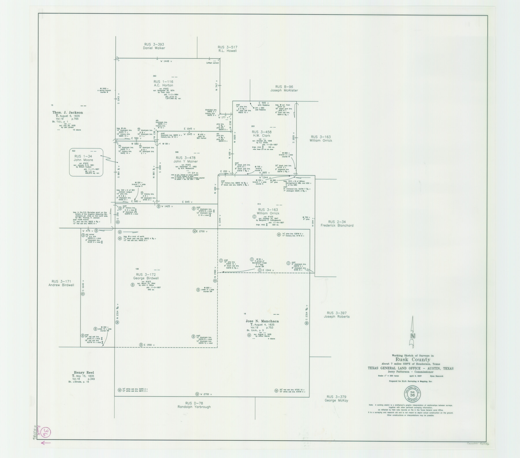 83786, Rusk County Working Sketch 36, General Map Collection