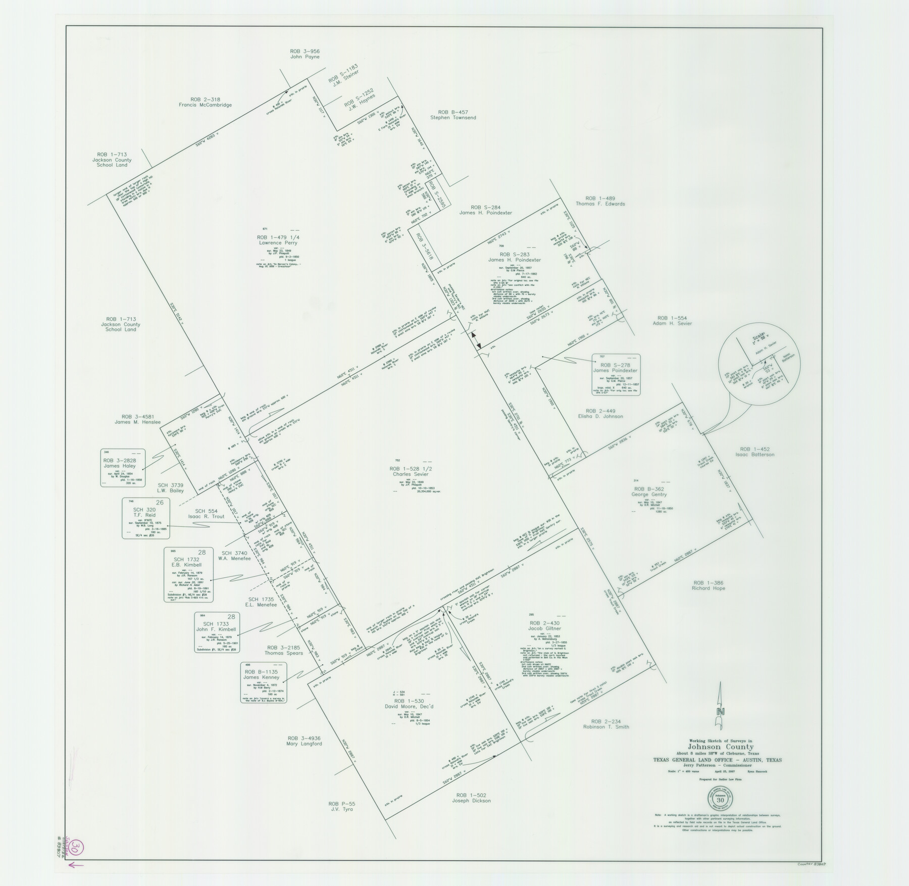 83807, Johnson County Working Sketch 30, General Map Collection