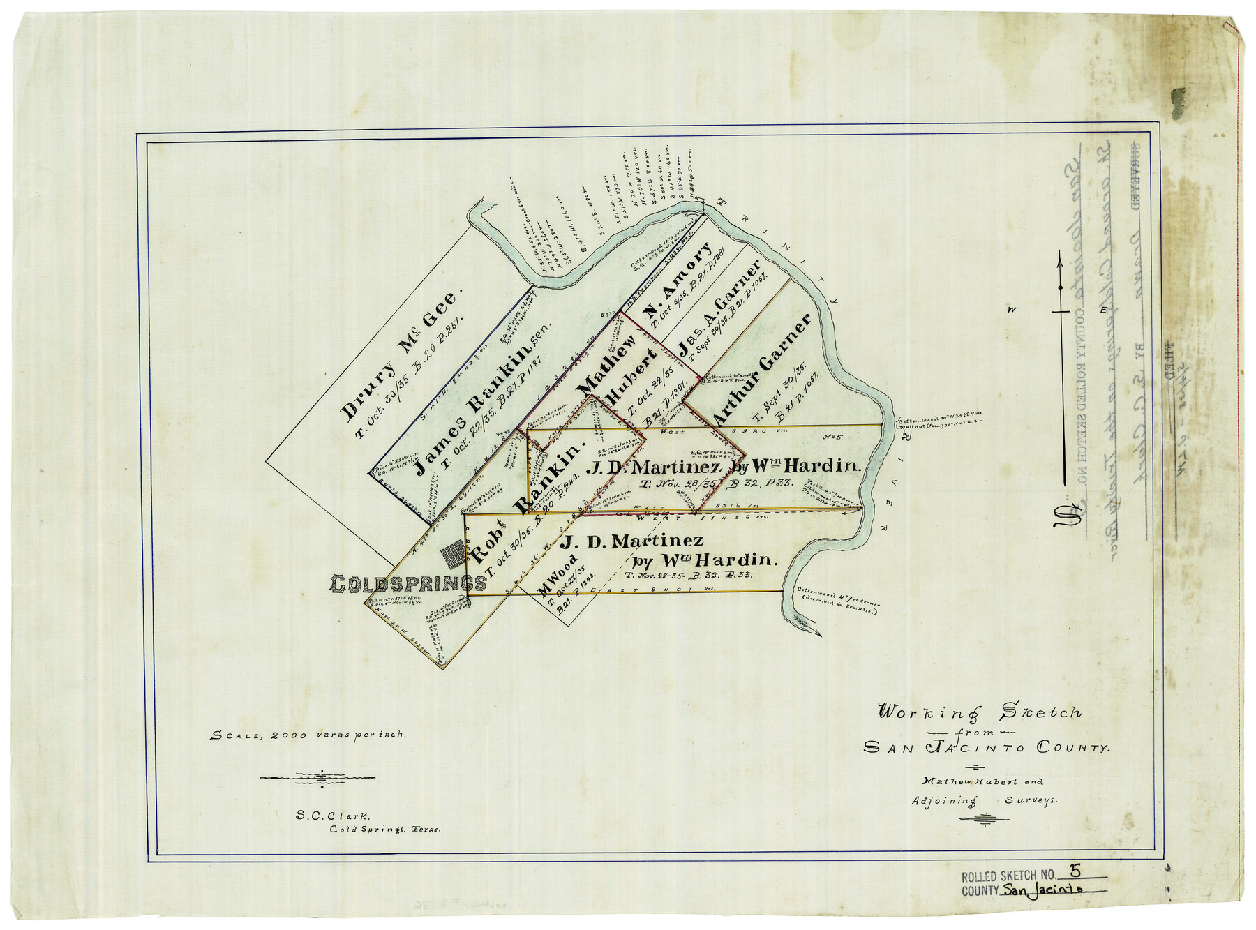 8386, San Jacinto County Rolled Sketch 5, General Map Collection
