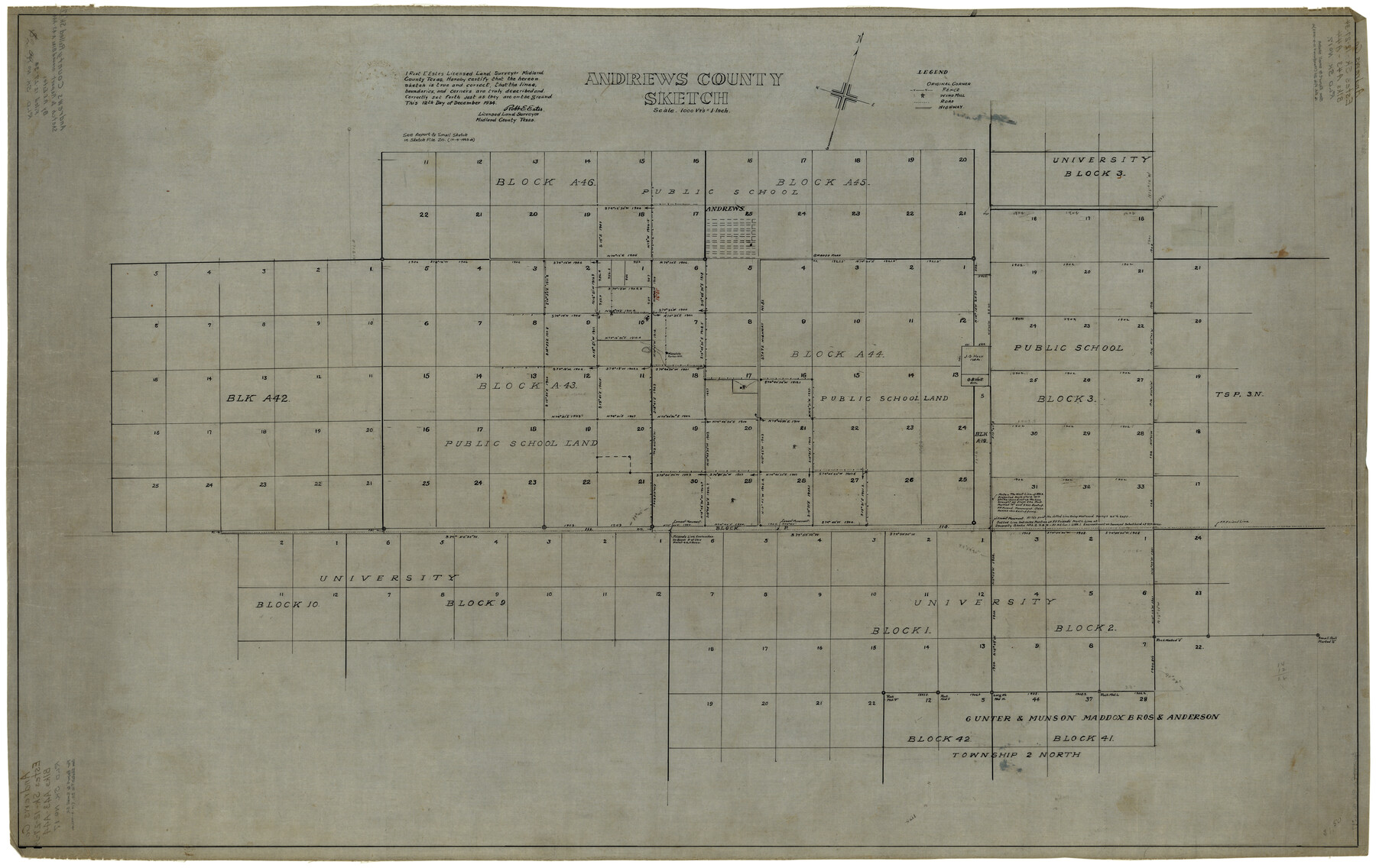 8393, Andrews County Rolled Sketch 17, General Map Collection
