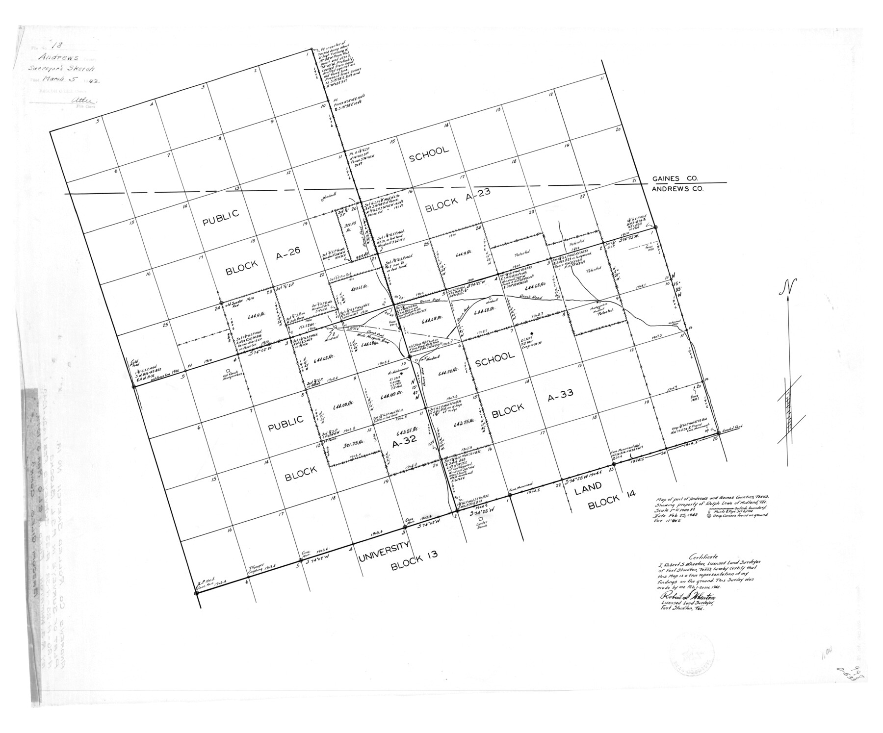 8394, Andrews County Rolled Sketch 18, General Map Collection