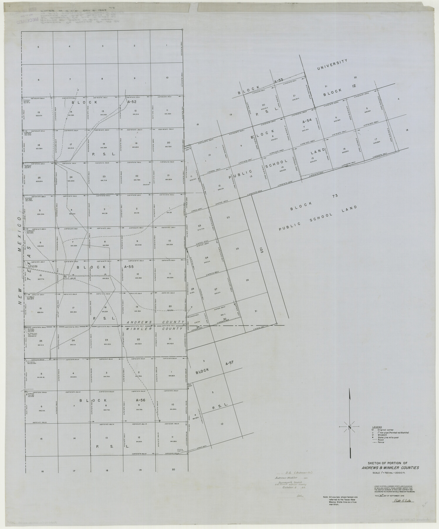 8397, Andrews County Rolled Sketch 24, General Map Collection