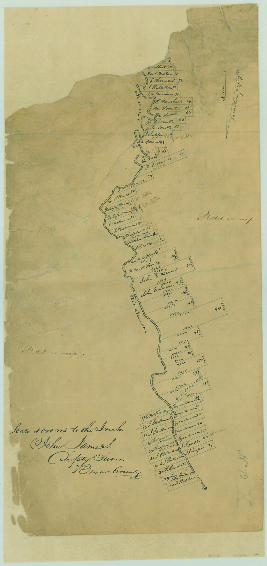 84, [Surveys in the Bexar District along the Nueces River], General Map Collection