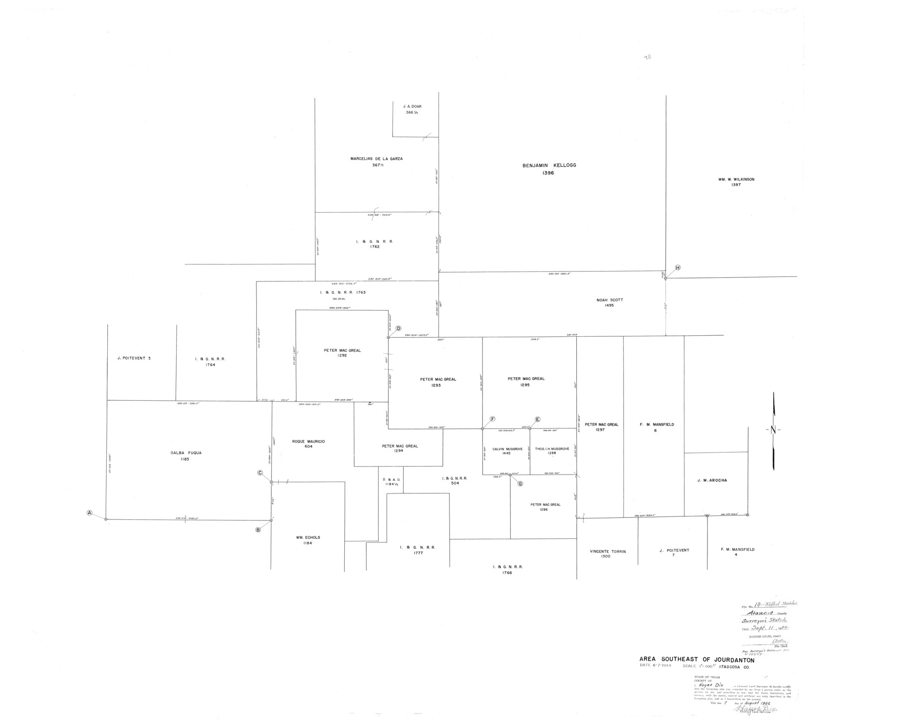 8430, Atascosa County Rolled Sketch 14, General Map Collection