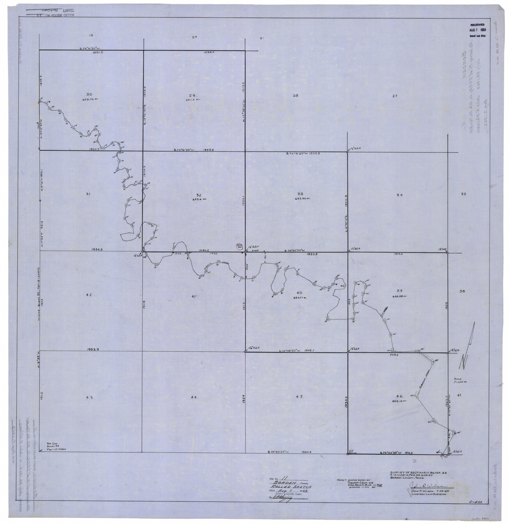 8450, Borden County Rolled Sketch 11, General Map Collection