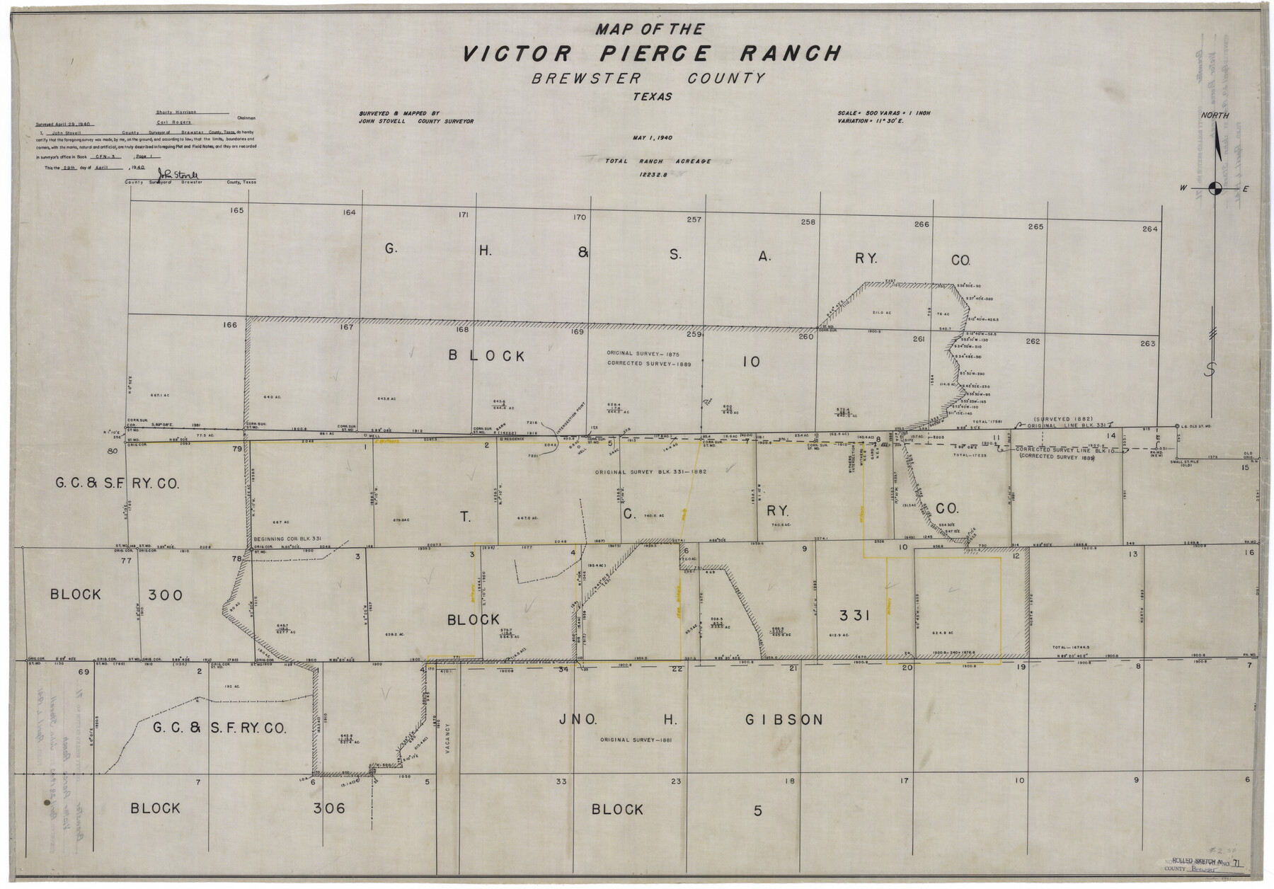 8491, Brewster County Rolled Sketch 71, General Map Collection